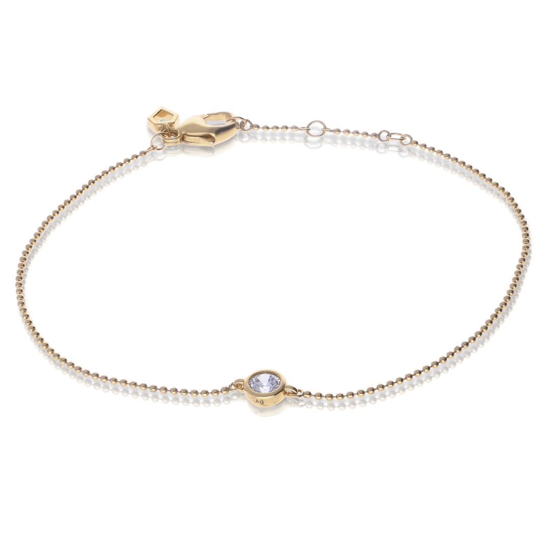 Bezel Set Ball Chain Bracelet