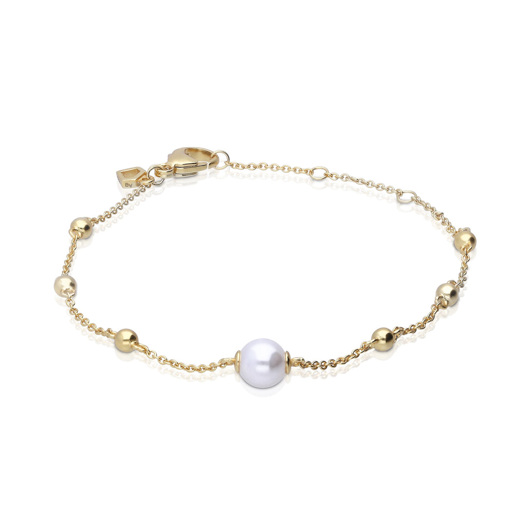Ball Station Bracelet with Shell Pearl