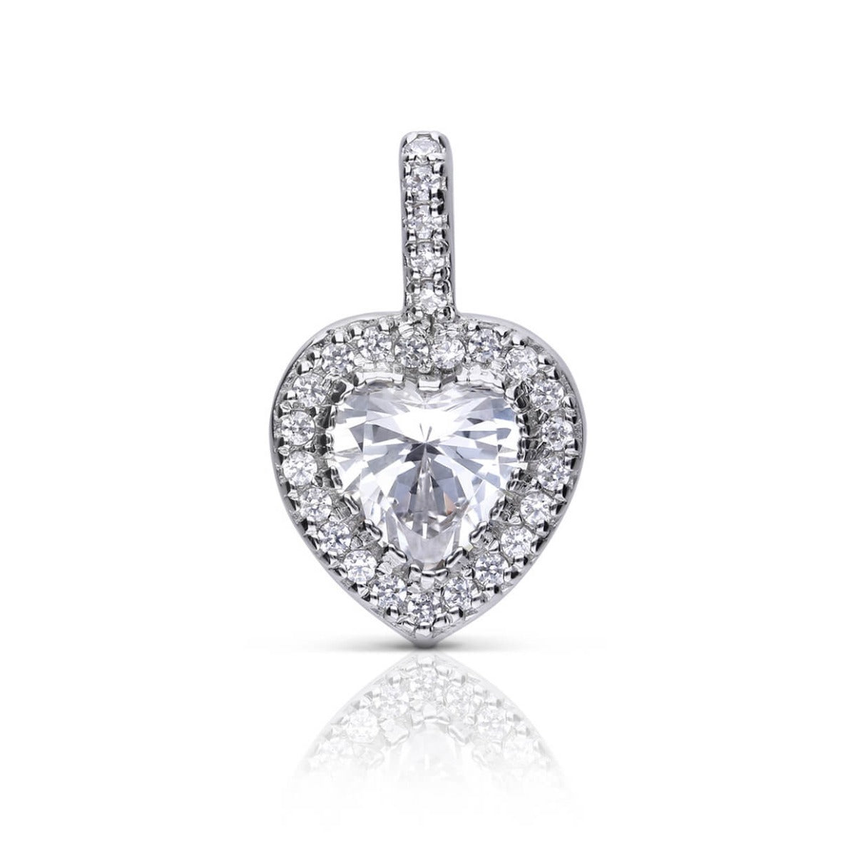 Pave Set Zirconia Heart Pendant