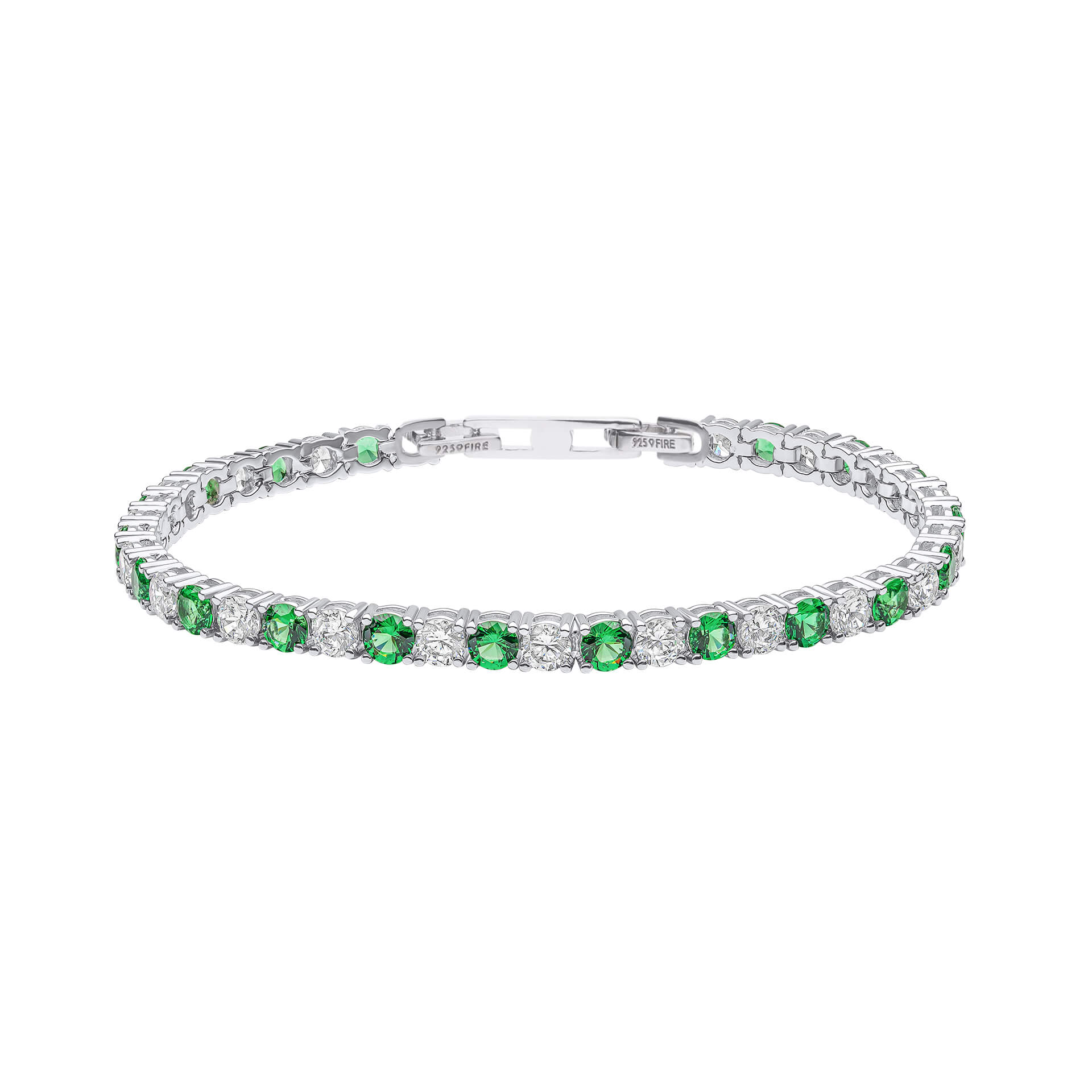 Two Tone Zirconia Tennis Bracelet