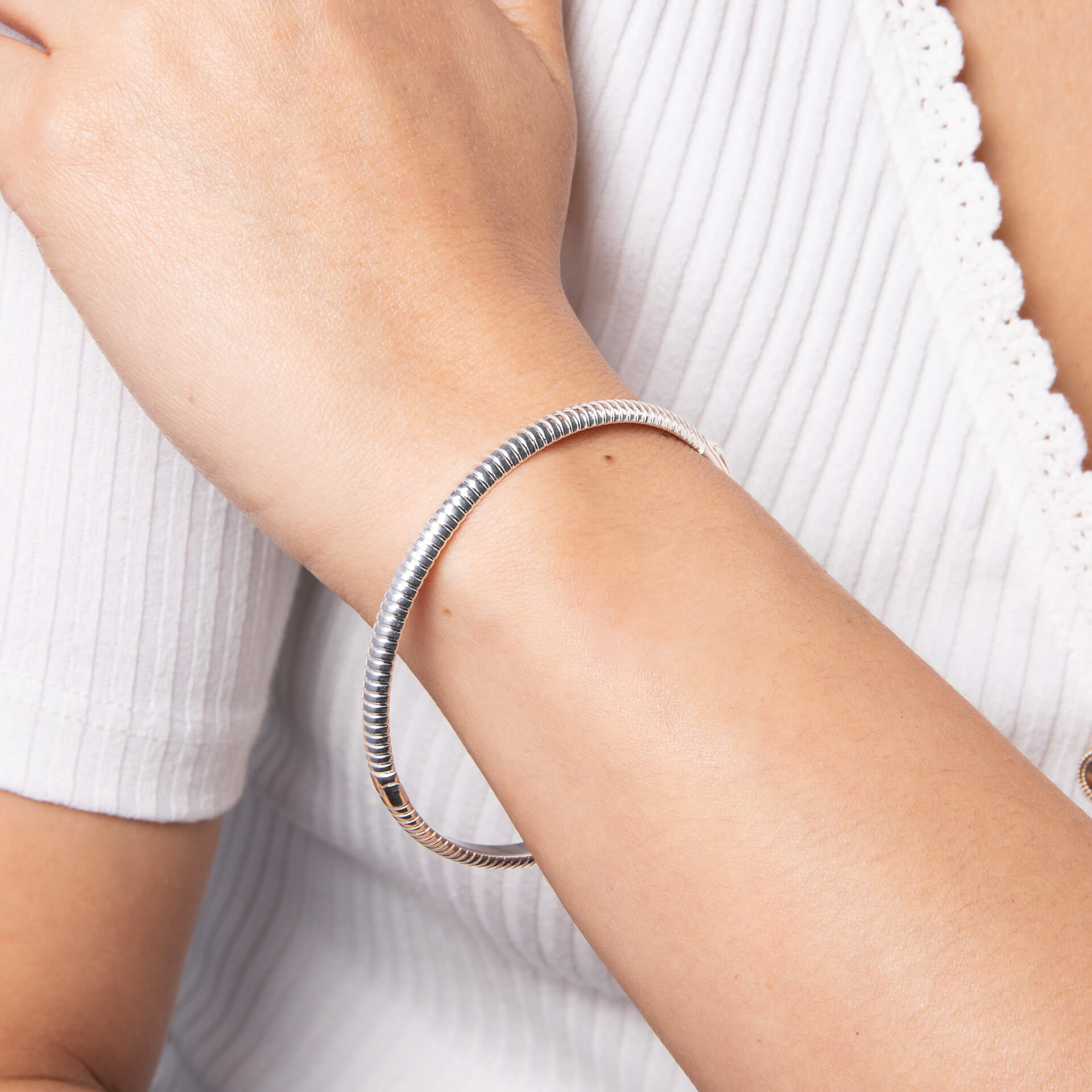 Striped Hinged Bangle