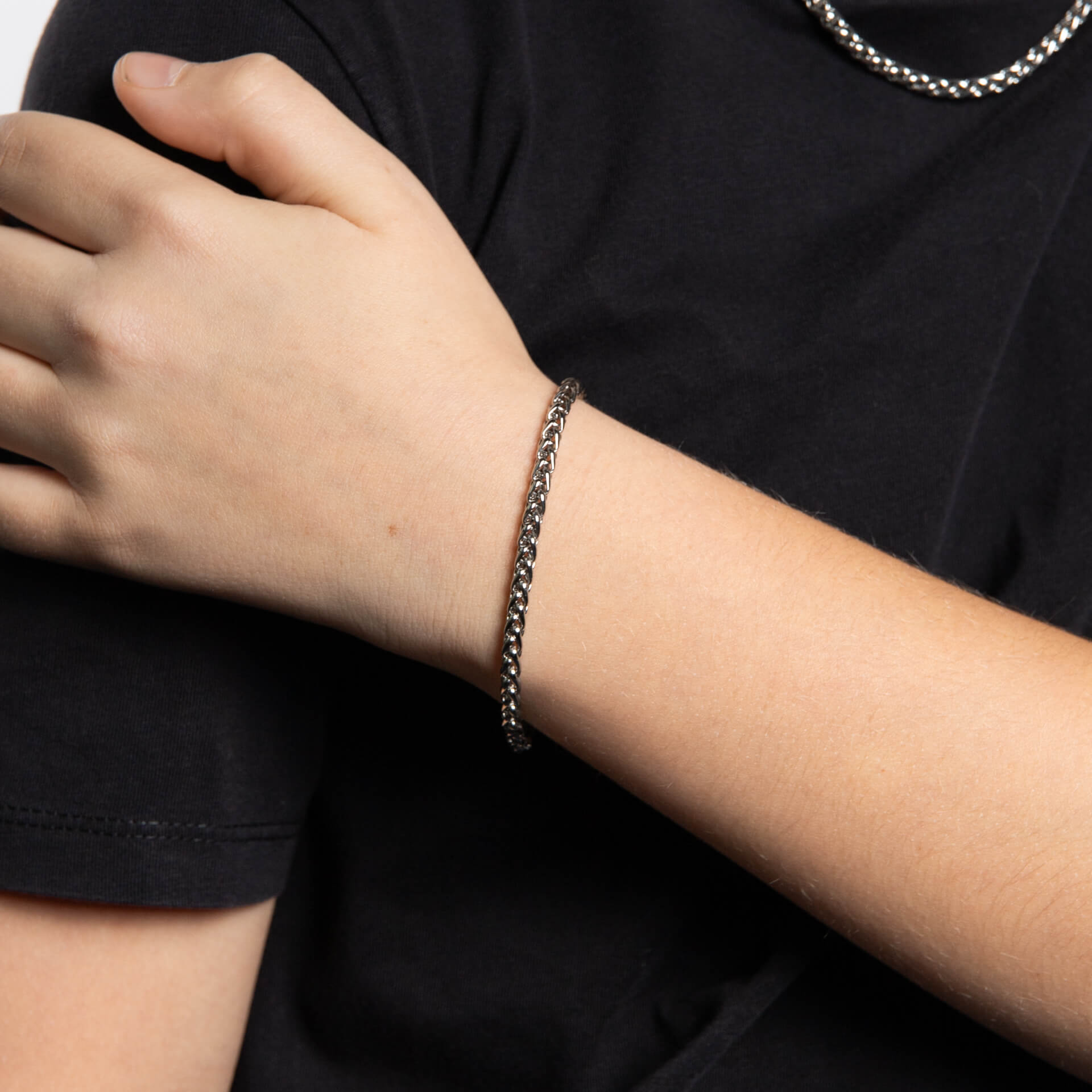 Smaller Fit Stainless Steel Wheat Chain Bracelet