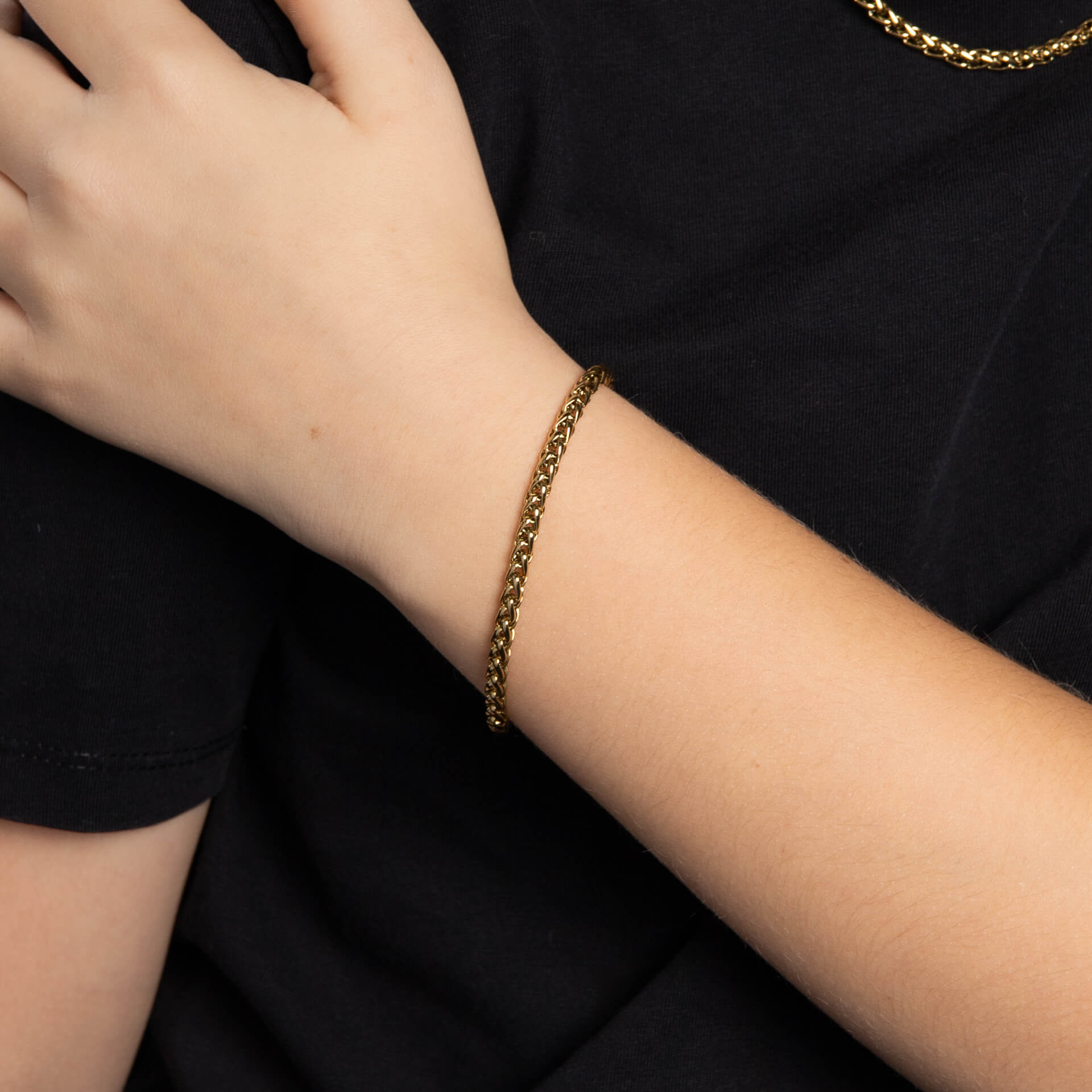 Smaller Fit Stainless Steel Wheat Chain Bracelet