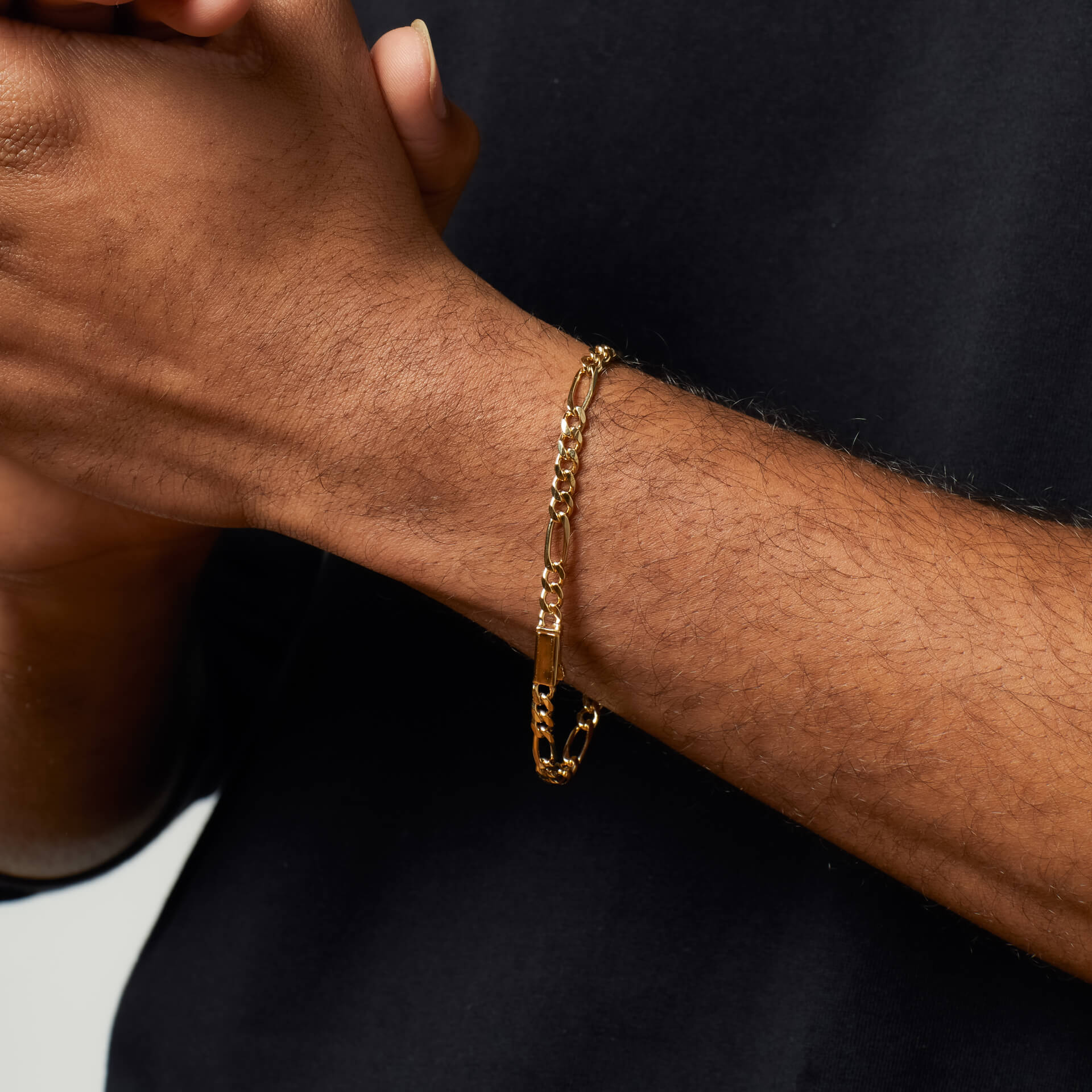 Figaro Chain Bracelet with Box Lock Clasp