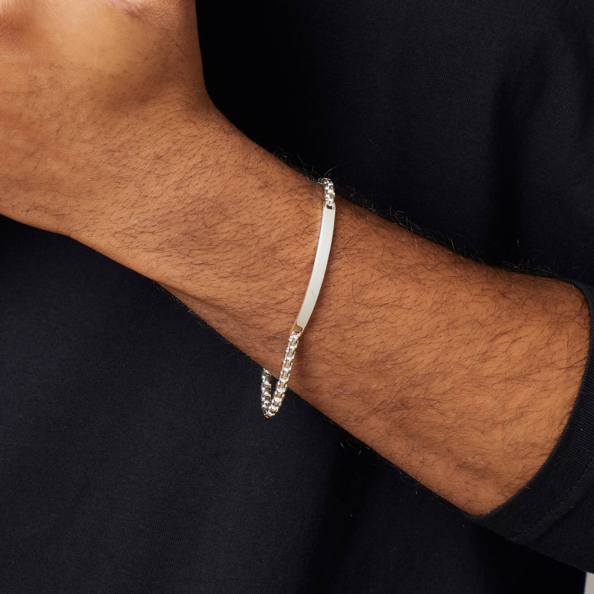 Classic Chain Bracelet with ID Bar