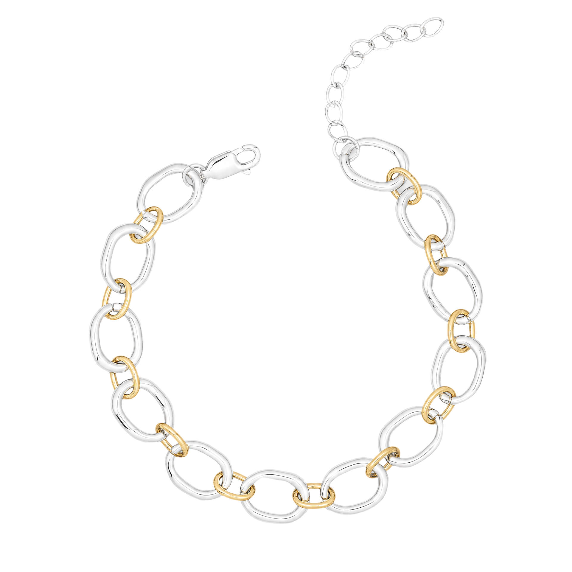 Two Tone Oval Link Bracelet