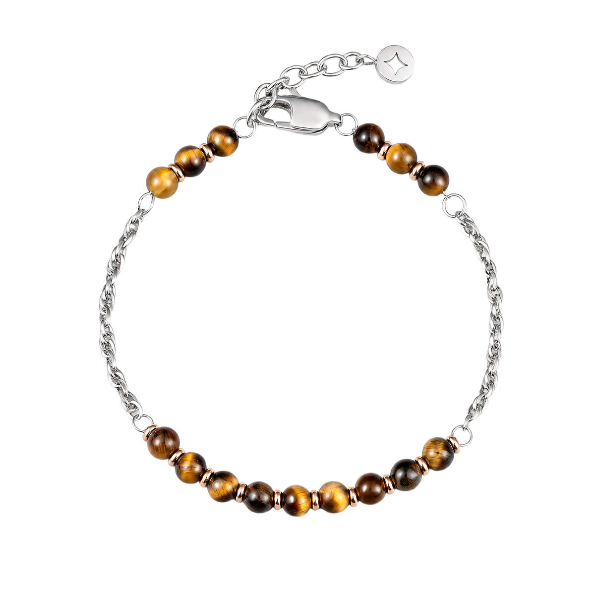 Round Semi-Precious Beaded Chain Bracelet