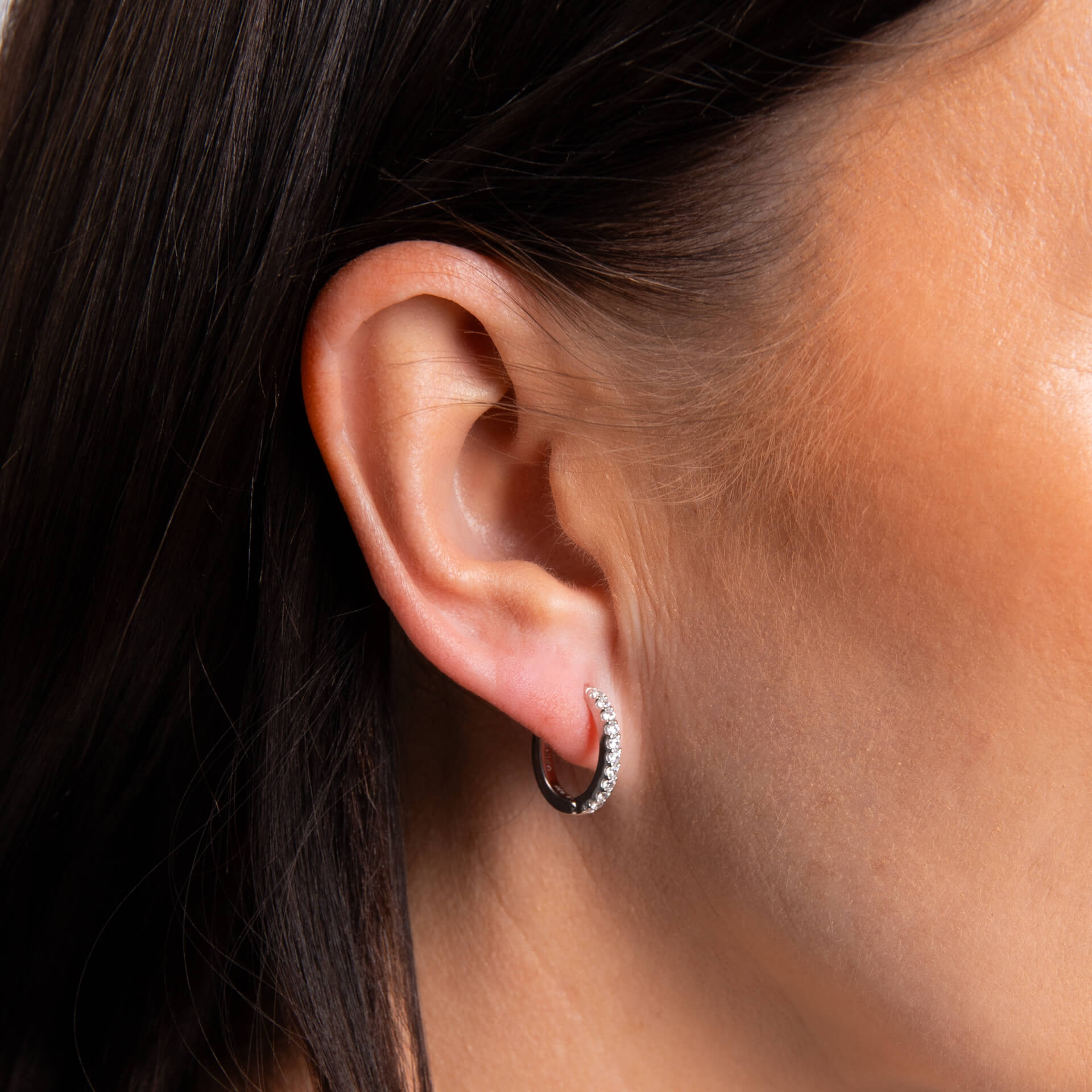 Claw Set Zirconia Hoop Earrings