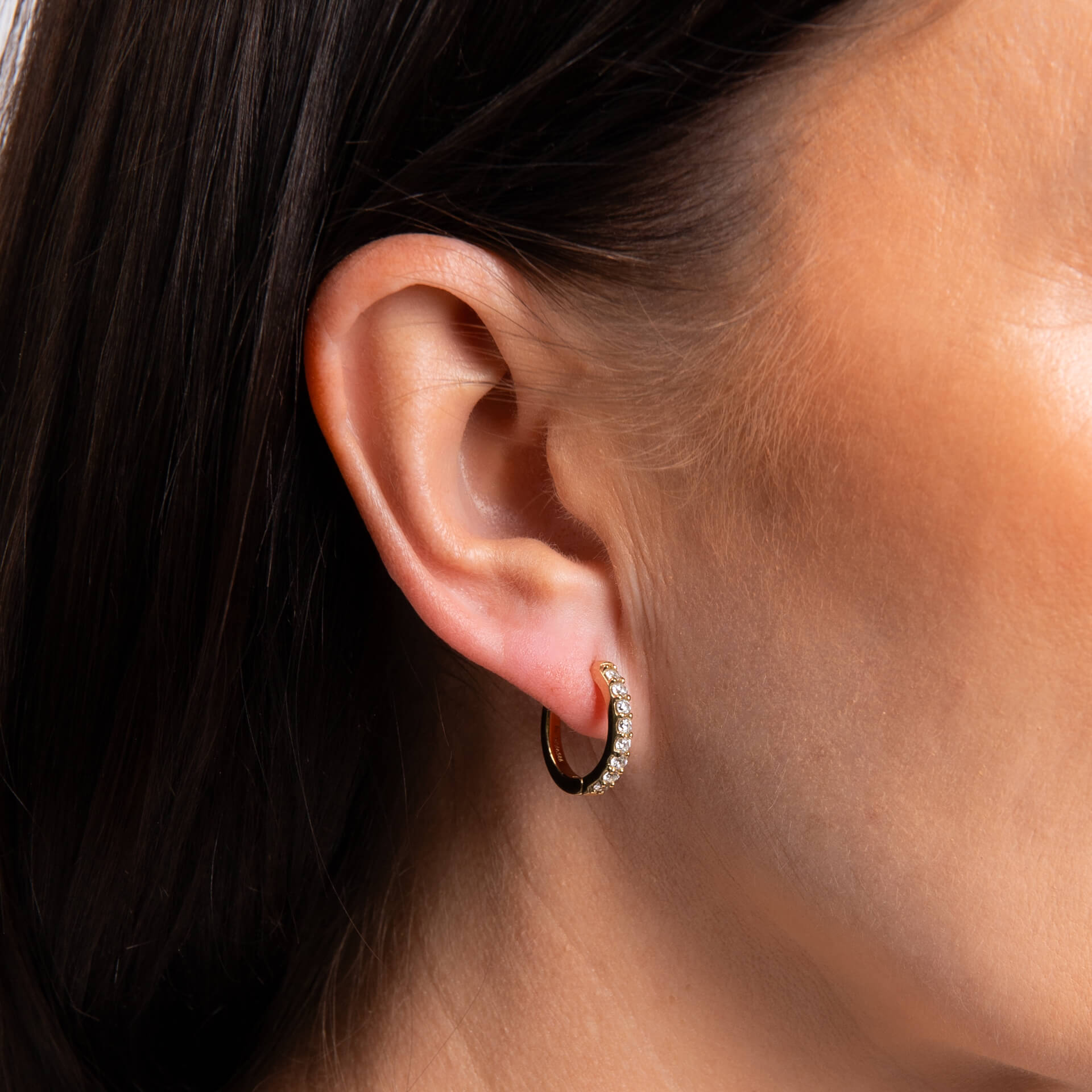 Claw Set Zirconia Hoop Earrings