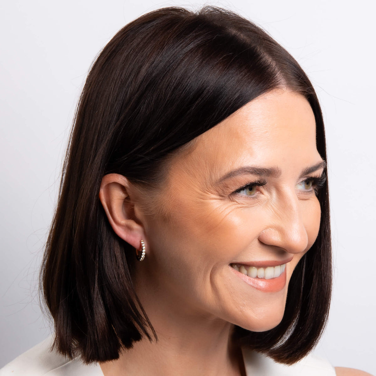 Claw Set Zirconia Hoop Earrings