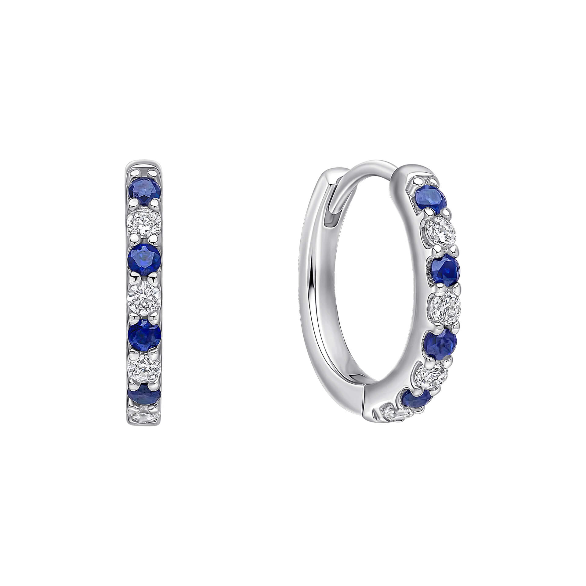 Two Tone Zirconia Hoop Earrings