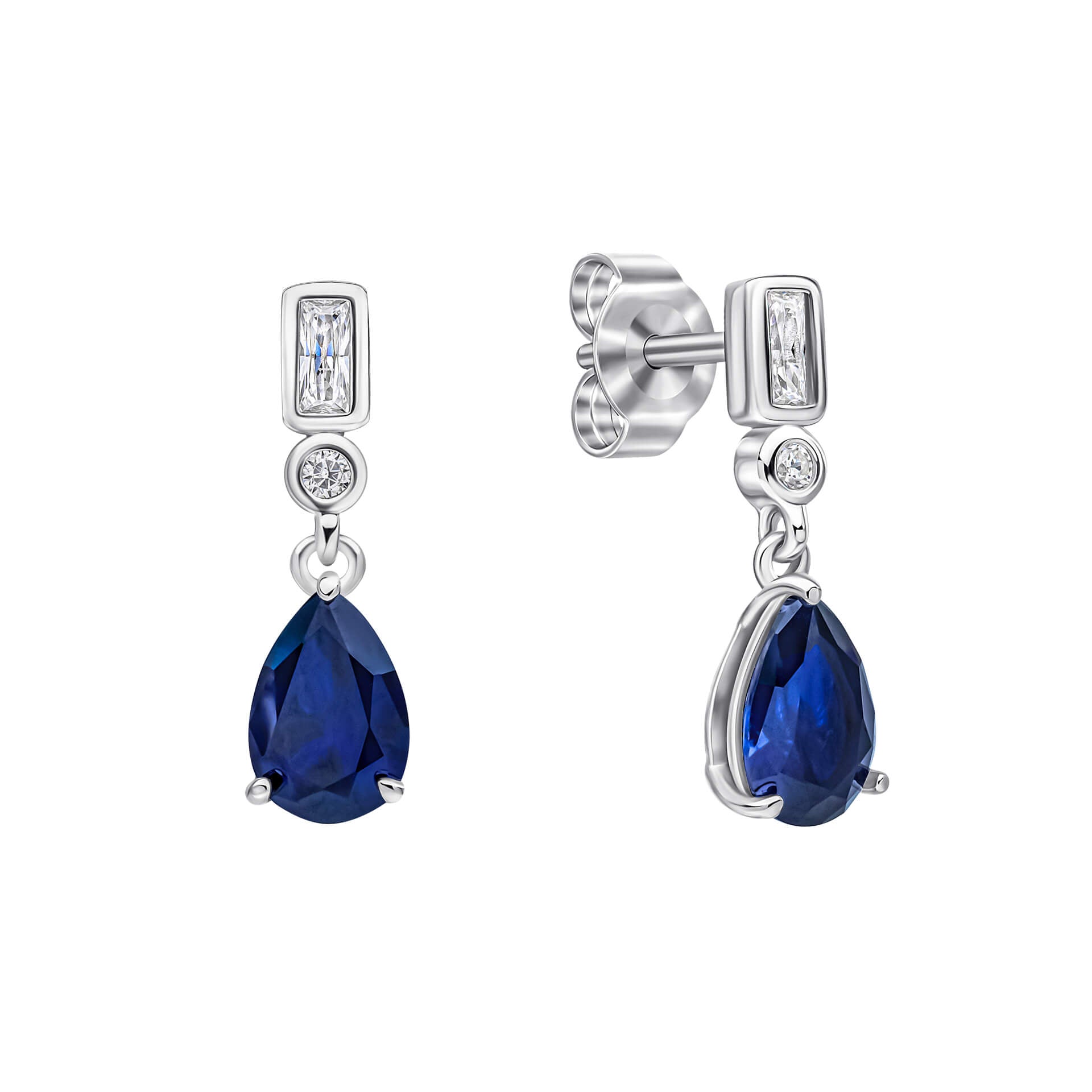 Bezel and Teardrop Earrings