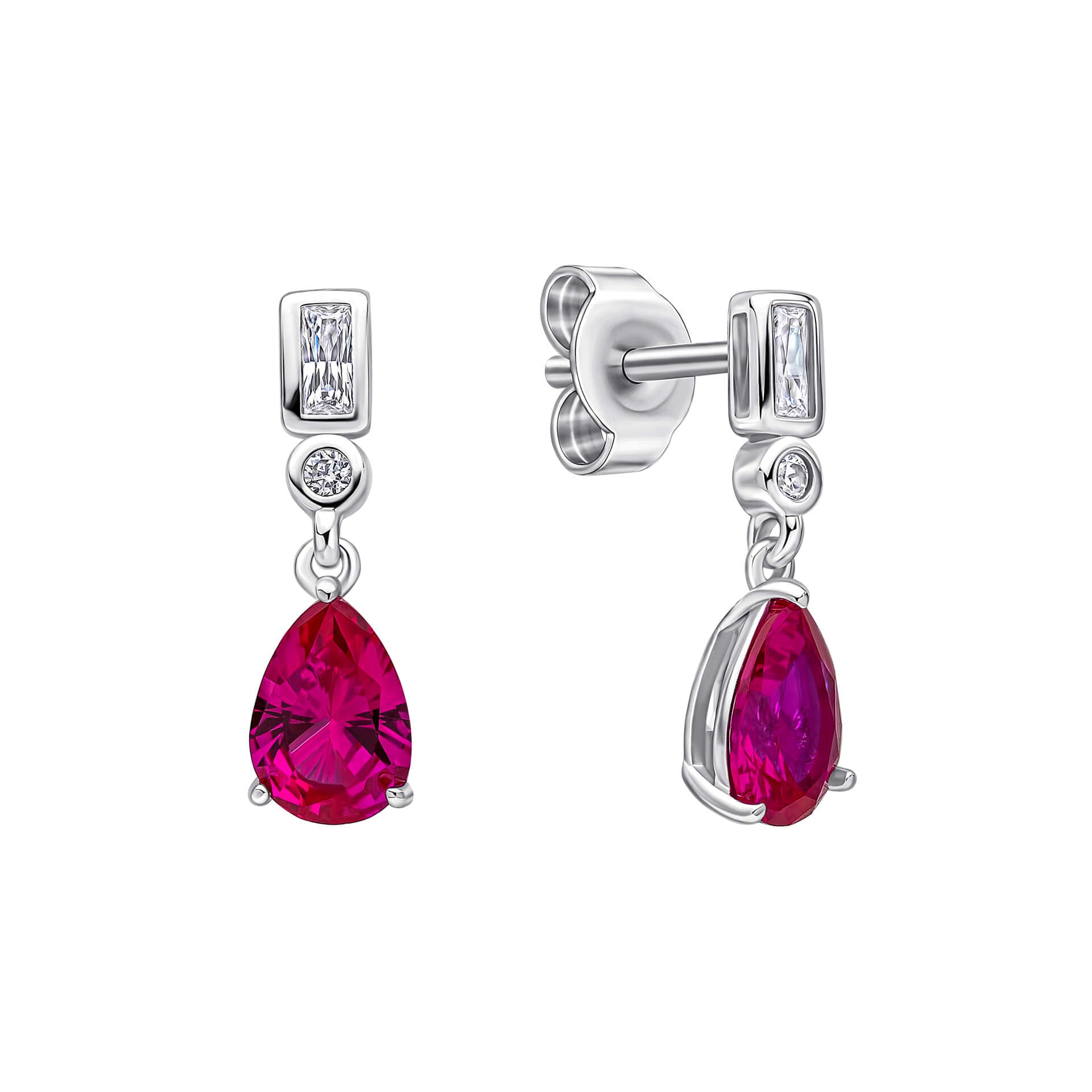 Bezel and Teardrop Earrings