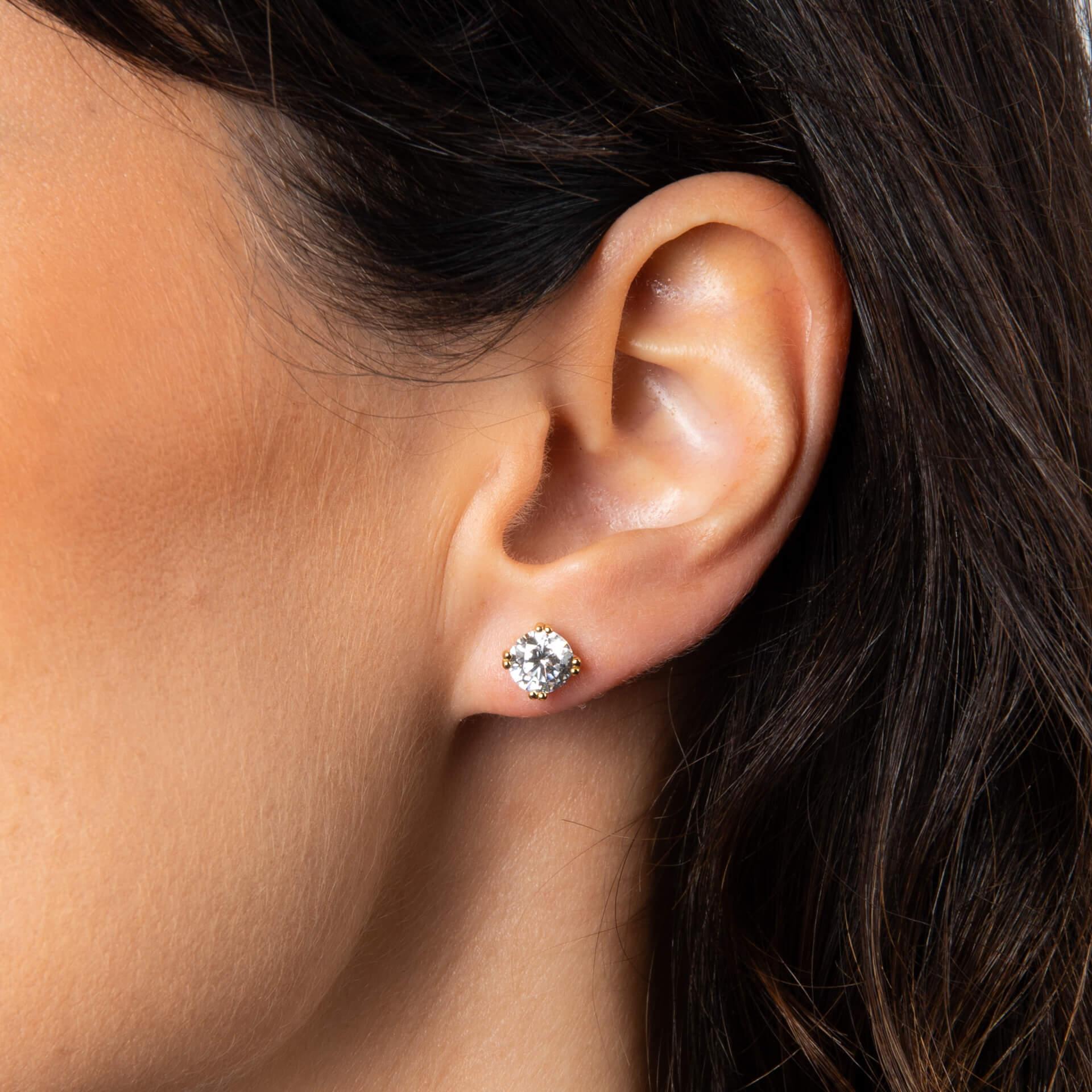 Double Claw Solitaire Stud Earrings
