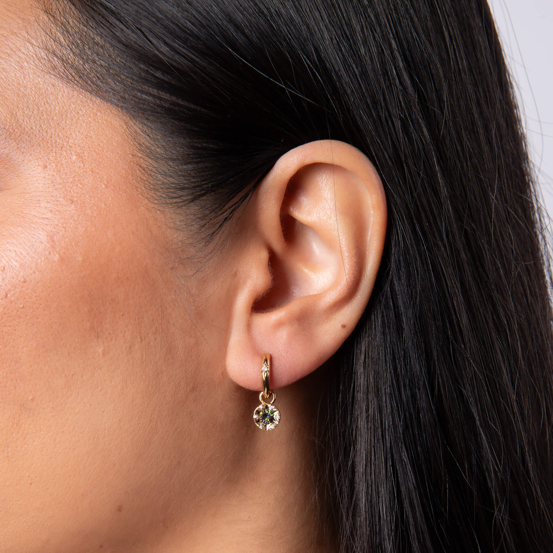 Bowen Star Crystal Hoop Earrings