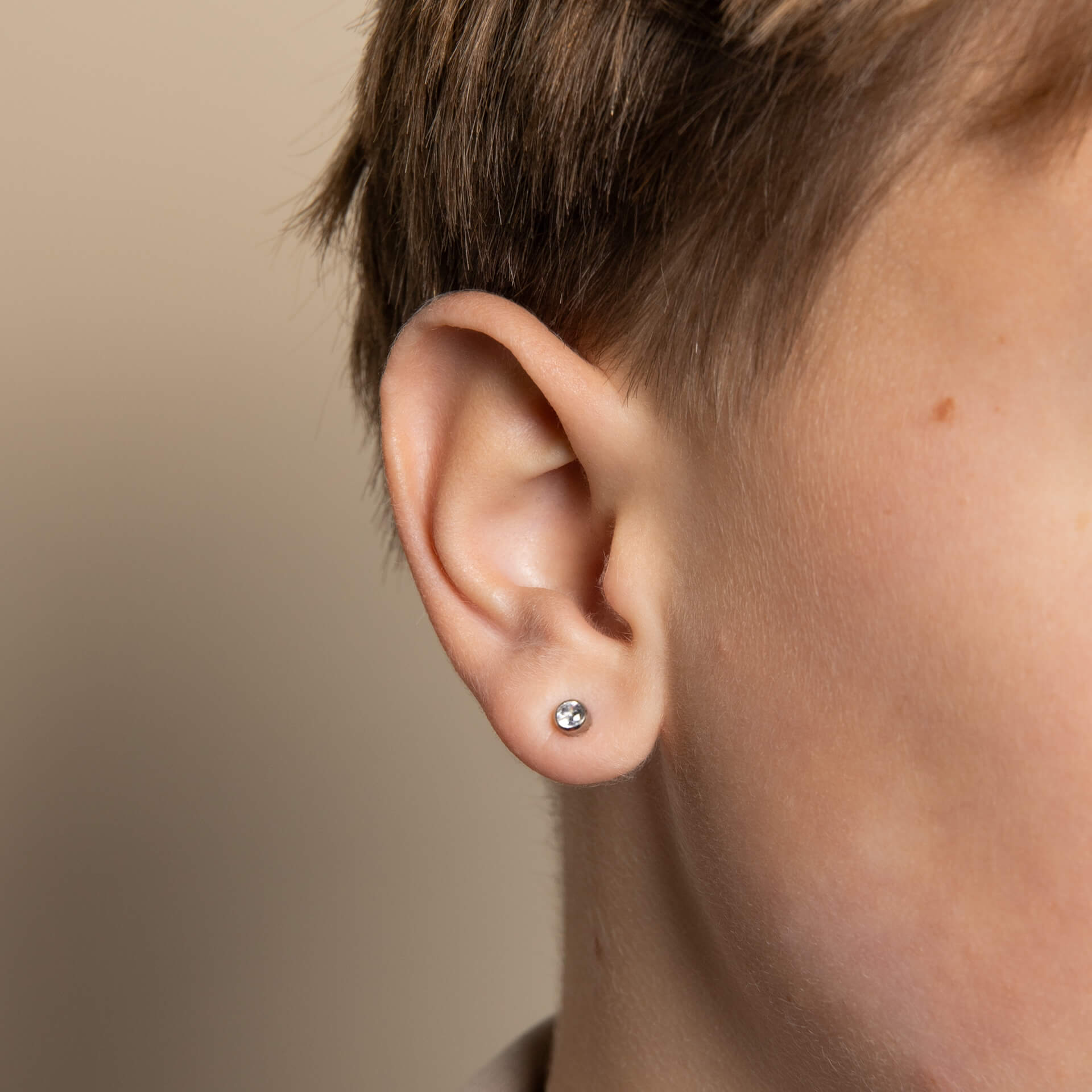 Smaller Fit Stainless Steel Stud Earrings with CZ