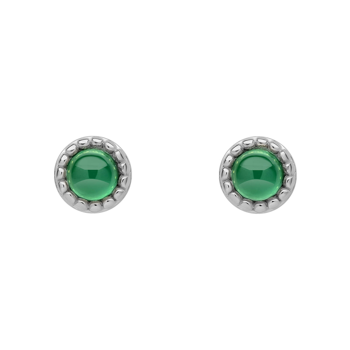 Milgrain Semi-Precious Cabochon Birthstone Earrings