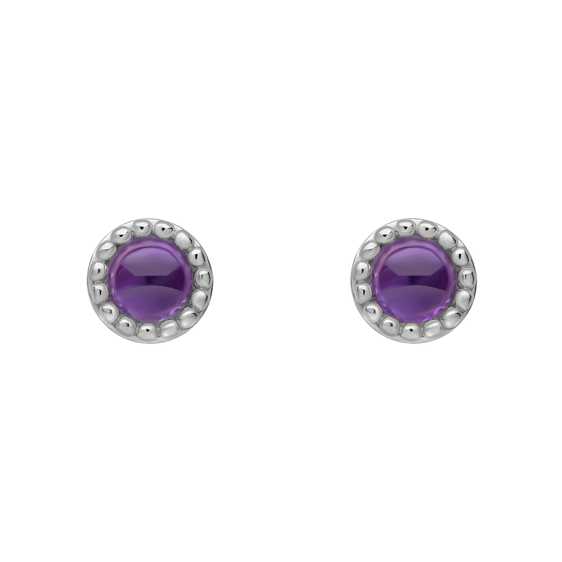 Milgrain Semi-Precious Cabochon Birthstone Earrings