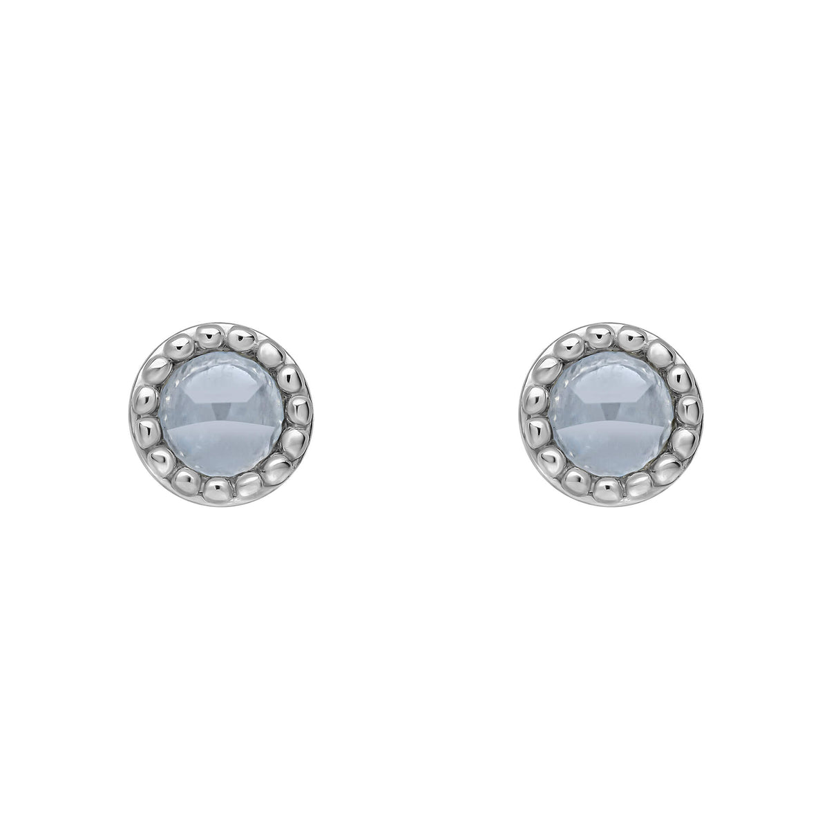 Milgrain Semi-Precious Cabochon Birthstone Earrings