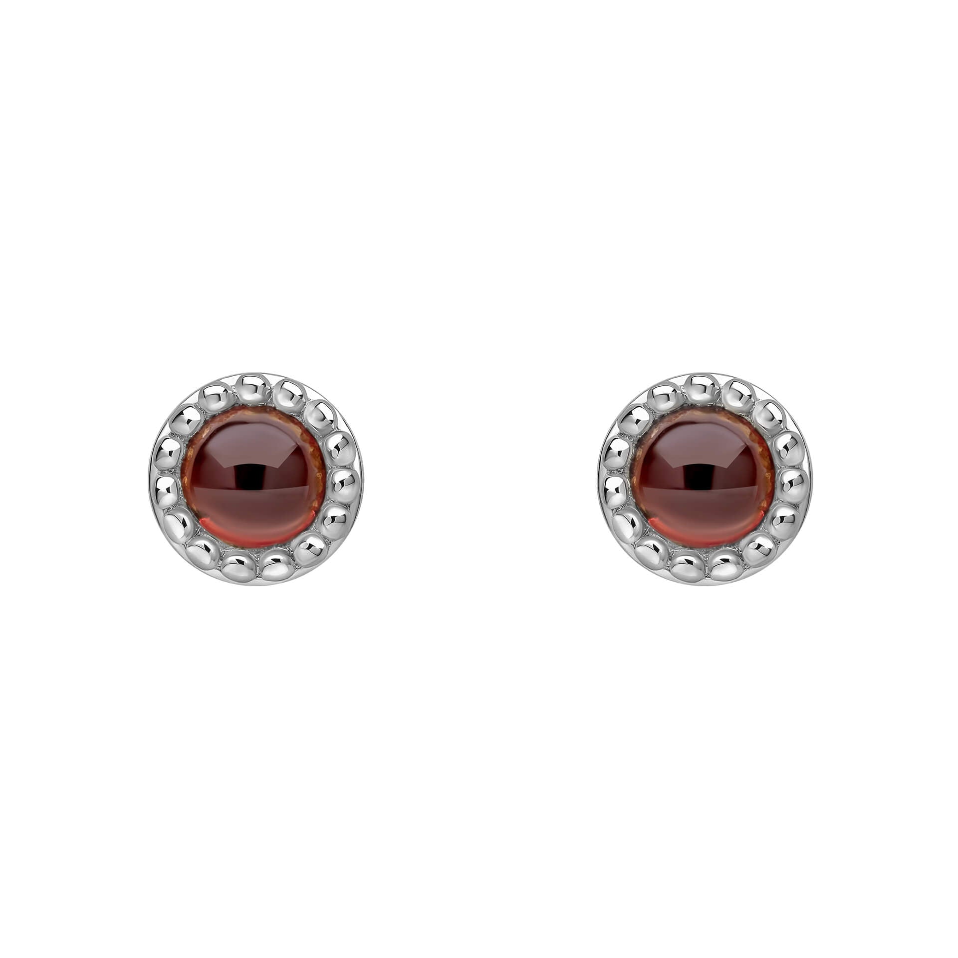 Milgrain Semi-Precious Cabochon Birthstone Earrings