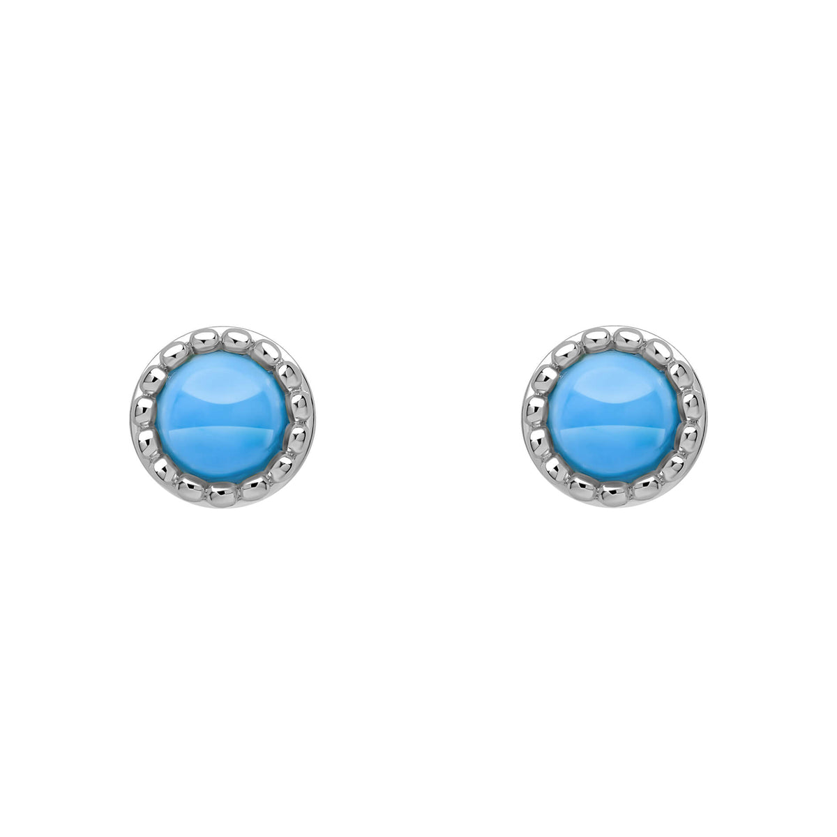 Milgrain Semi-Precious Cabochon Birthstone Earrings