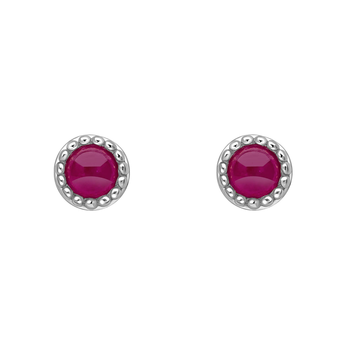 Milgrain Semi-Precious Cabochon Birthstone Earrings