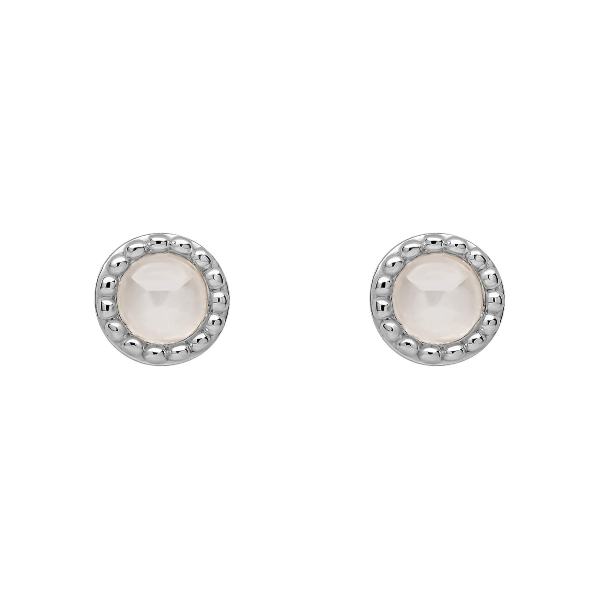 Milgrain Semi-Precious Cabochon Birthstone Earrings