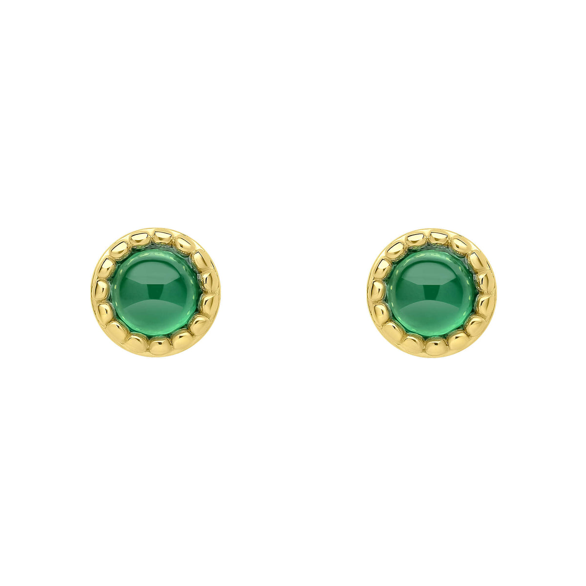 Milgrain Semi-Precious Cabochon Birthstone Earrings