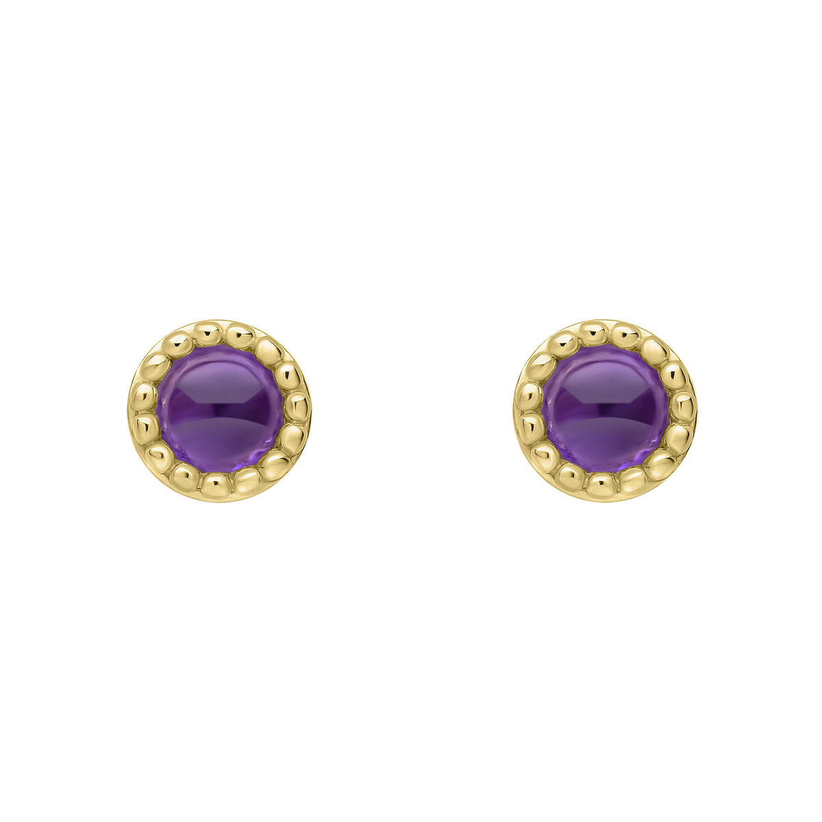 Milgrain Semi-Precious Cabochon Birthstone Earrings