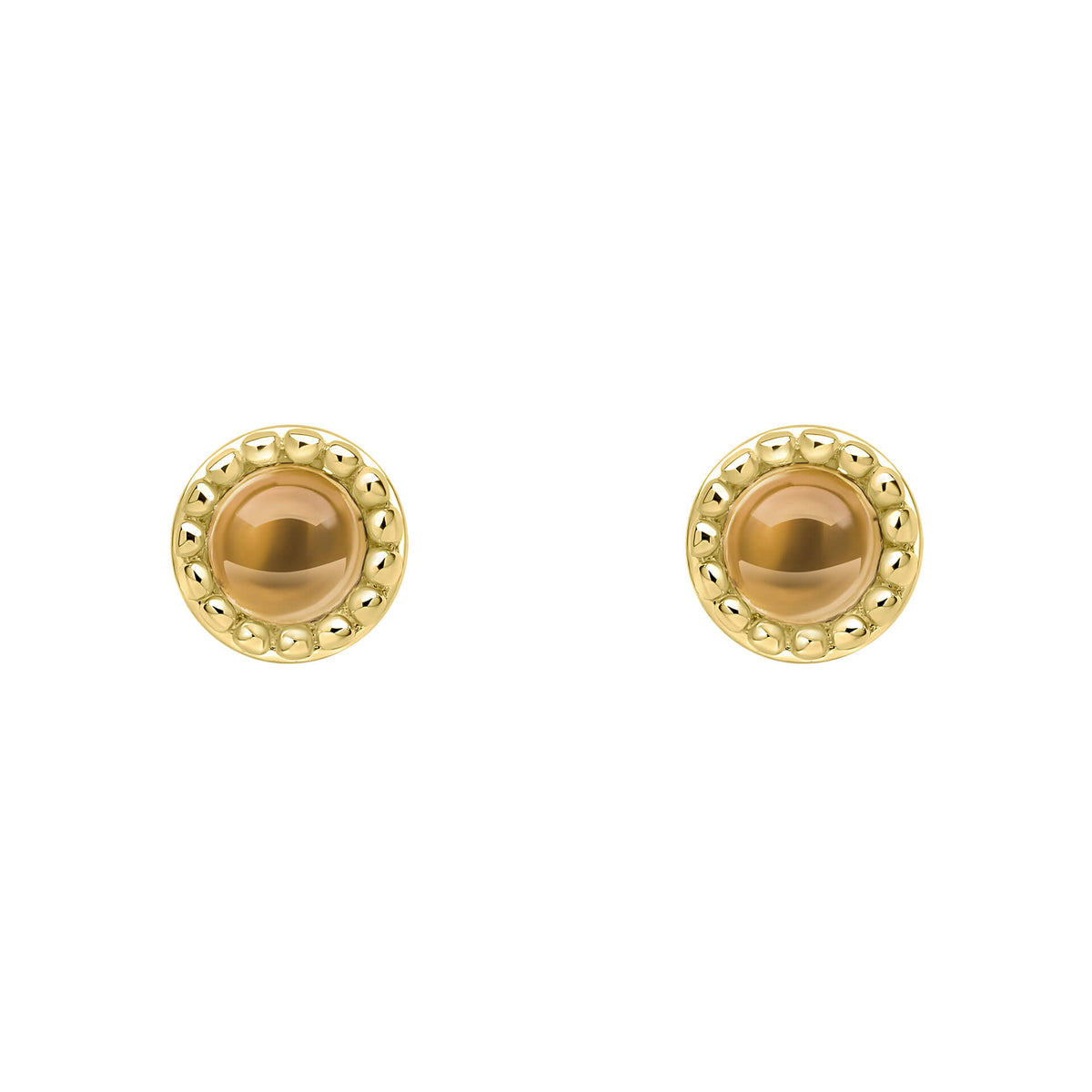 Milgrain Semi-Precious Cabochon Birthstone Earrings