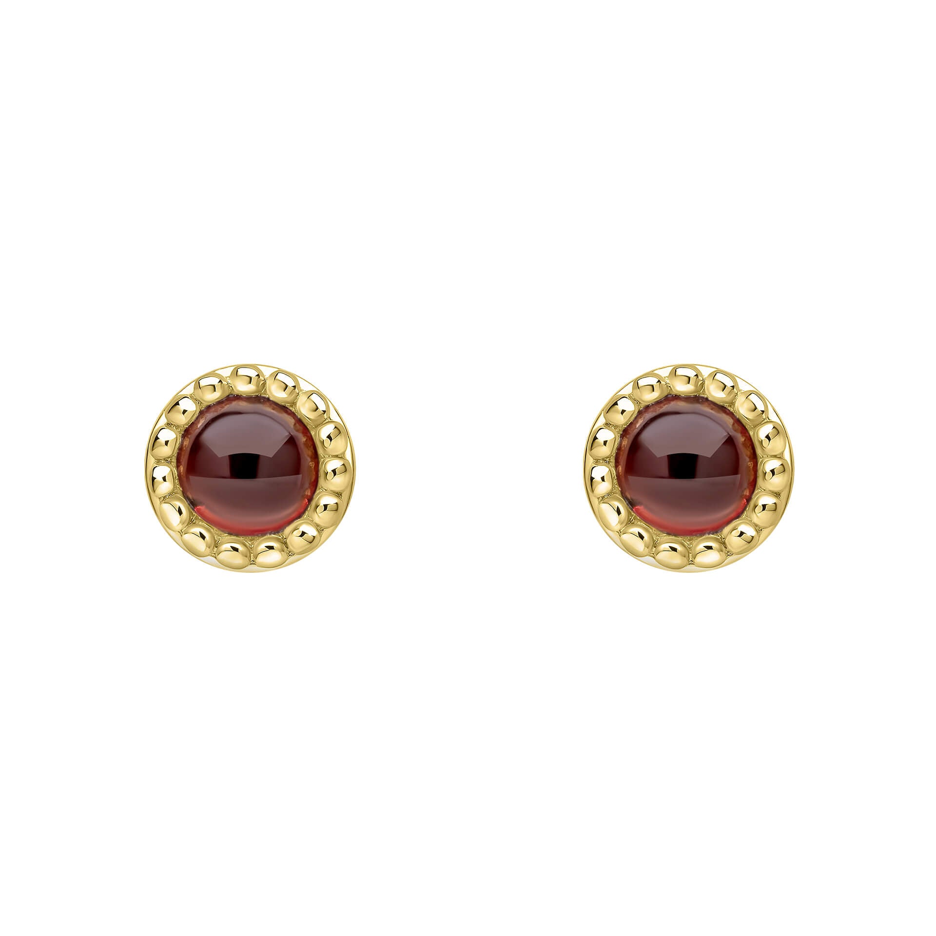 Milgrain Semi-Precious Cabochon Birthstone Earrings