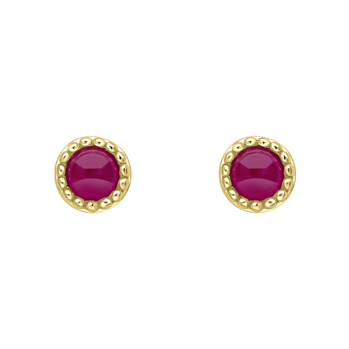 Milgrain Semi-Precious Cabochon Birthstone Earrings