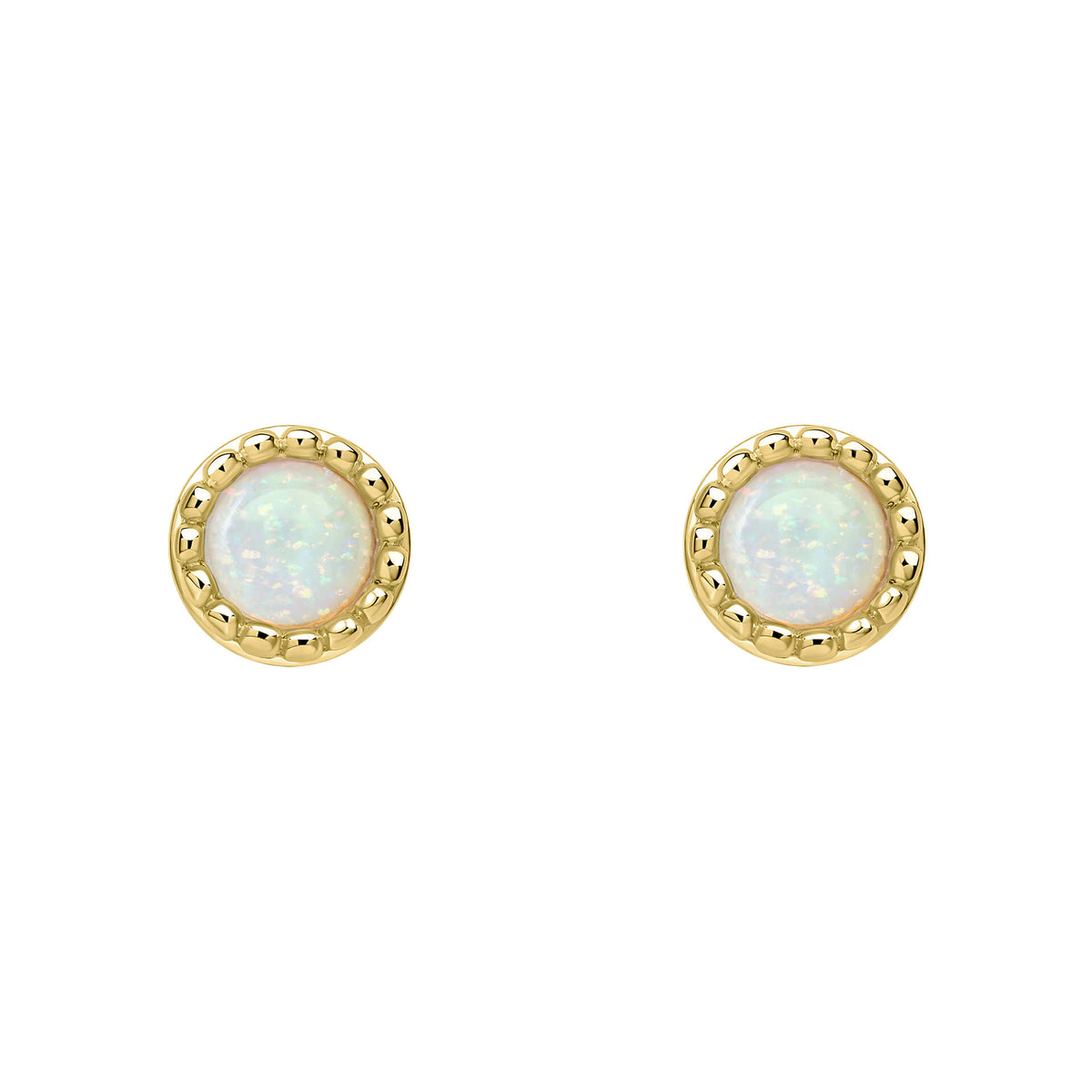 Milgrain Semi-Precious Cabochon Birthstone Earrings
