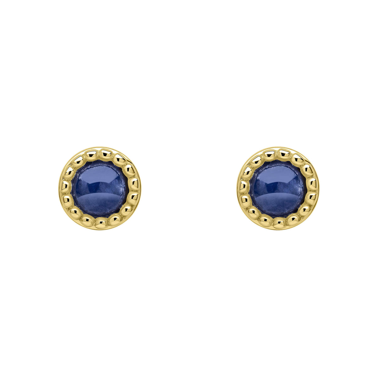 Milgrain Semi-Precious Cabochon Birthstone Earrings