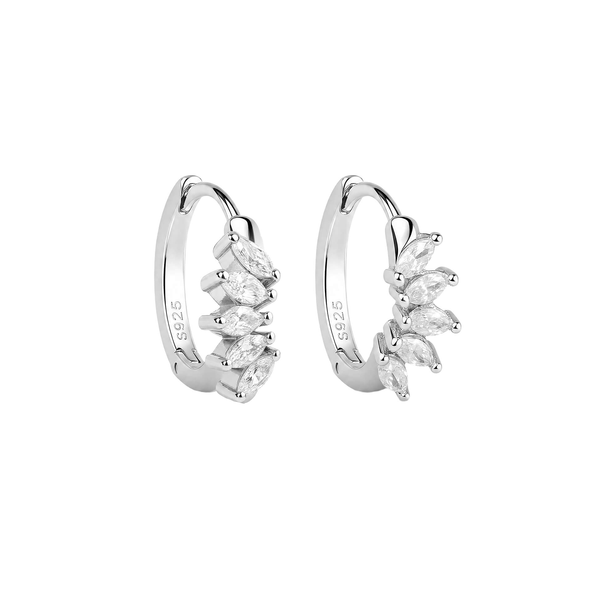 Marquise Cluster Hoop Earrings