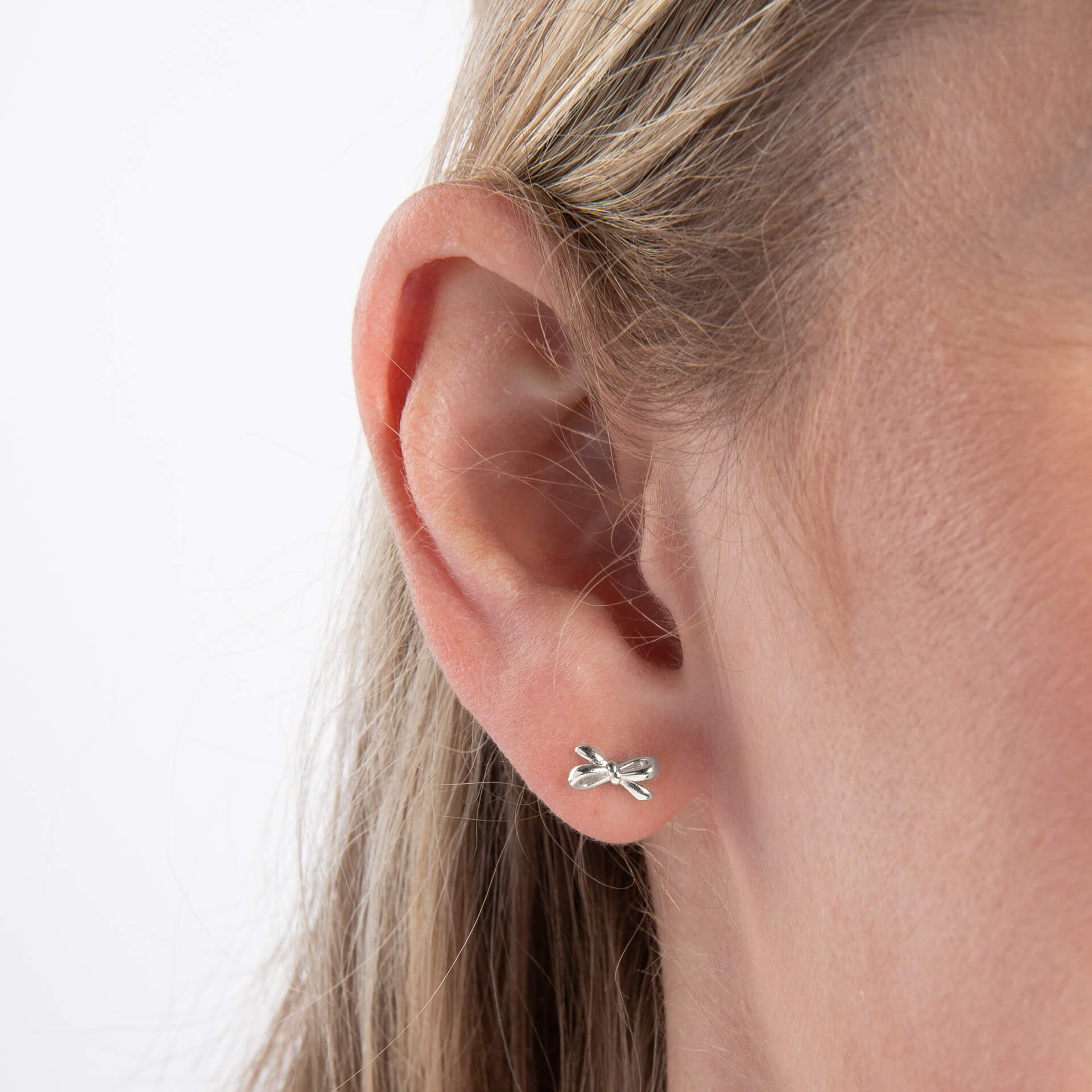 Looped Bow Stud Earrings