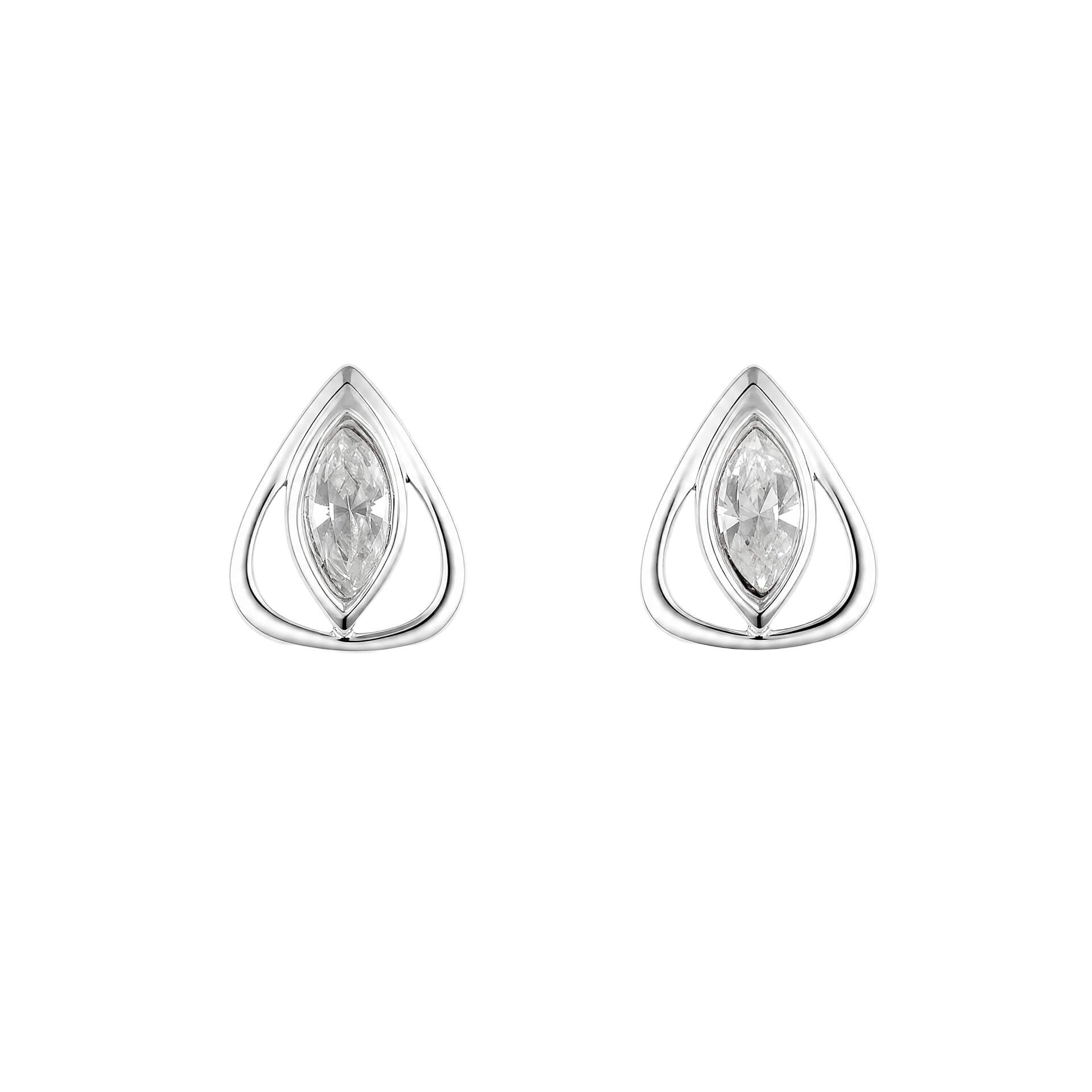 Open Teardrop Crystal Stud Earrings