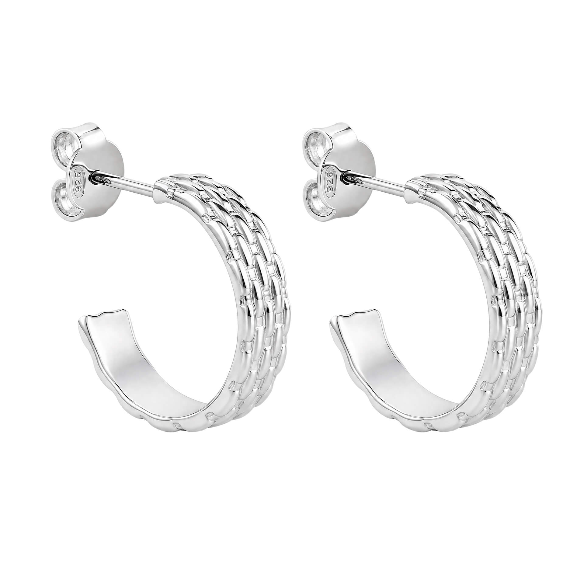 Basket Weave Hoop Earrings