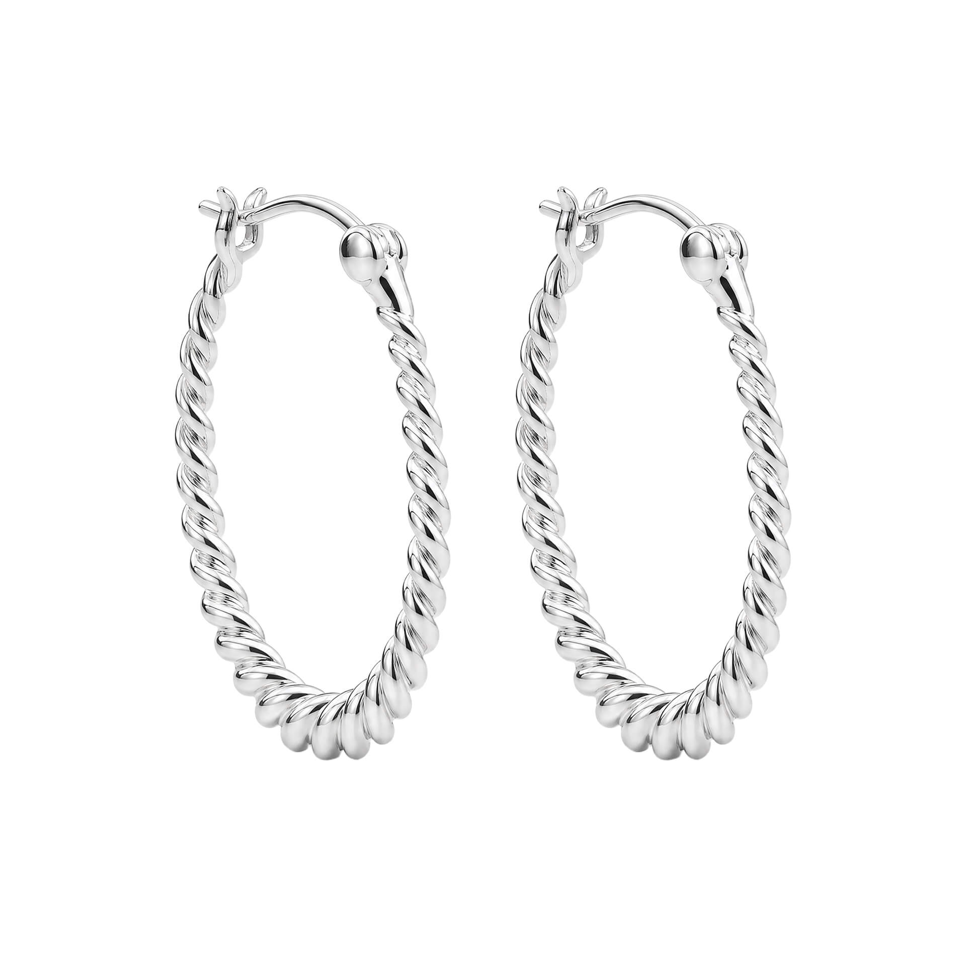 Twisted Oval Hoop Earrings