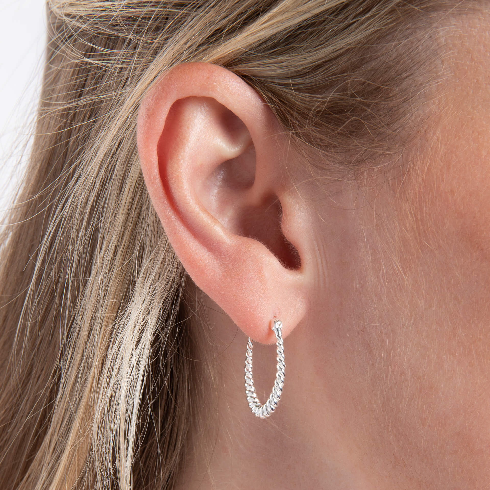 Twisted Oval Hoop Earrings