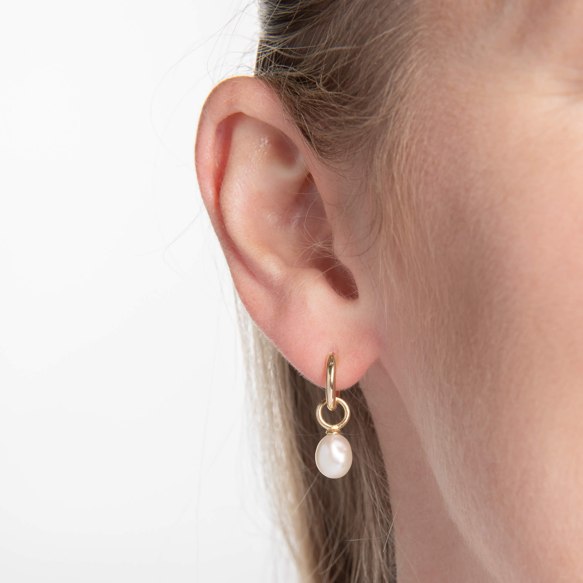 Pearl Charm Drop Earrings