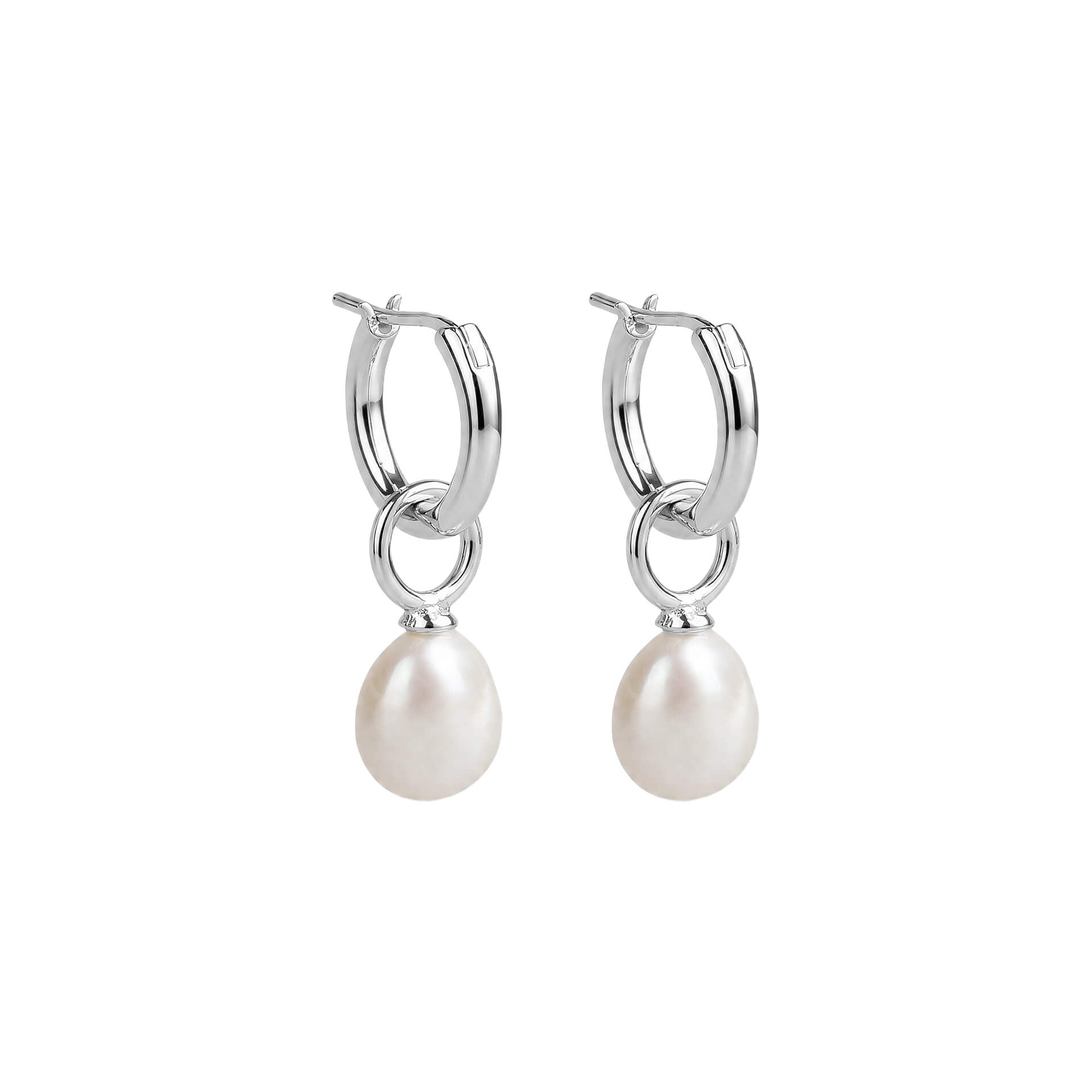 Pearl Charm Drop Earrings