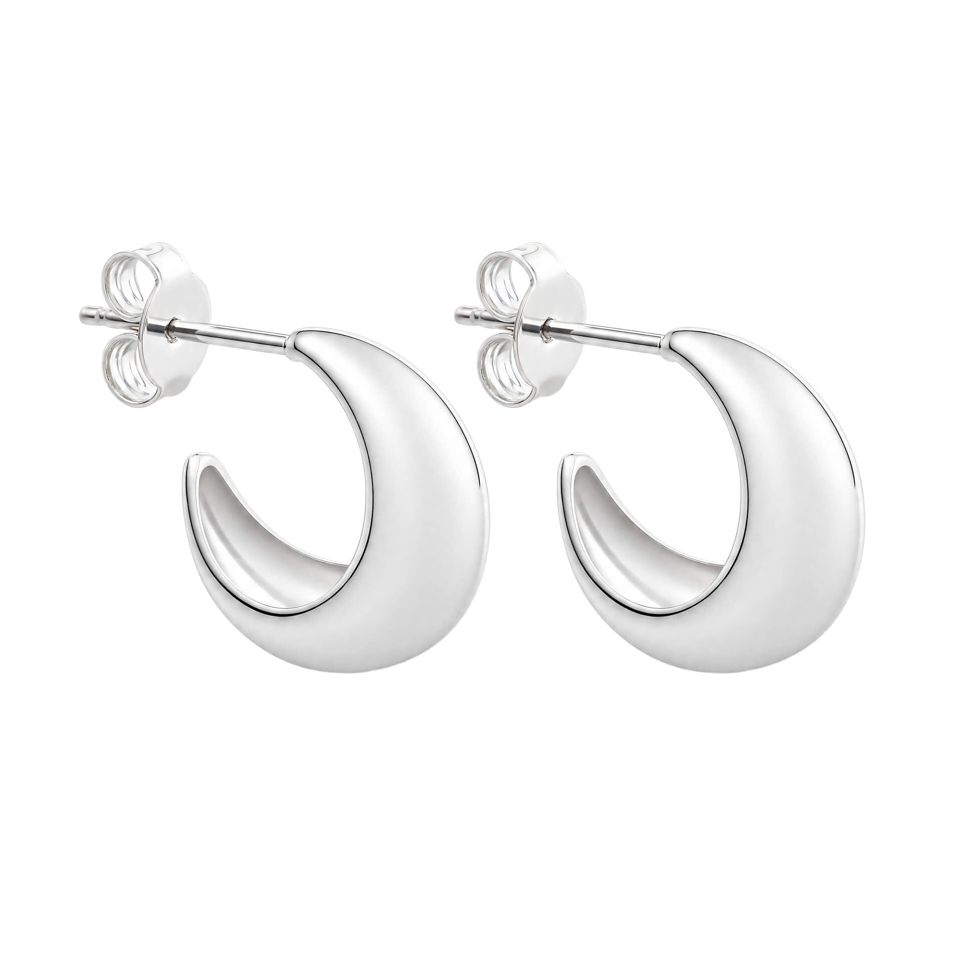 Rounded Teardrop Hoop Earrings