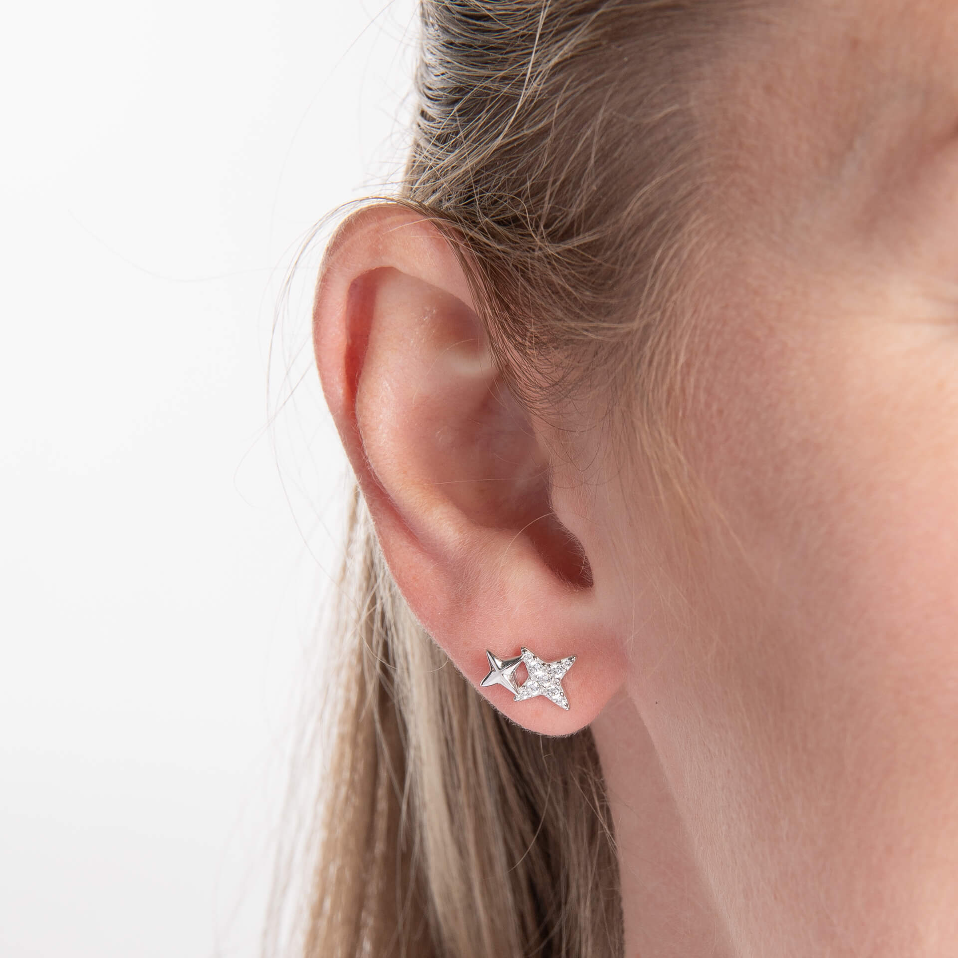 Double Star Stud Earrings