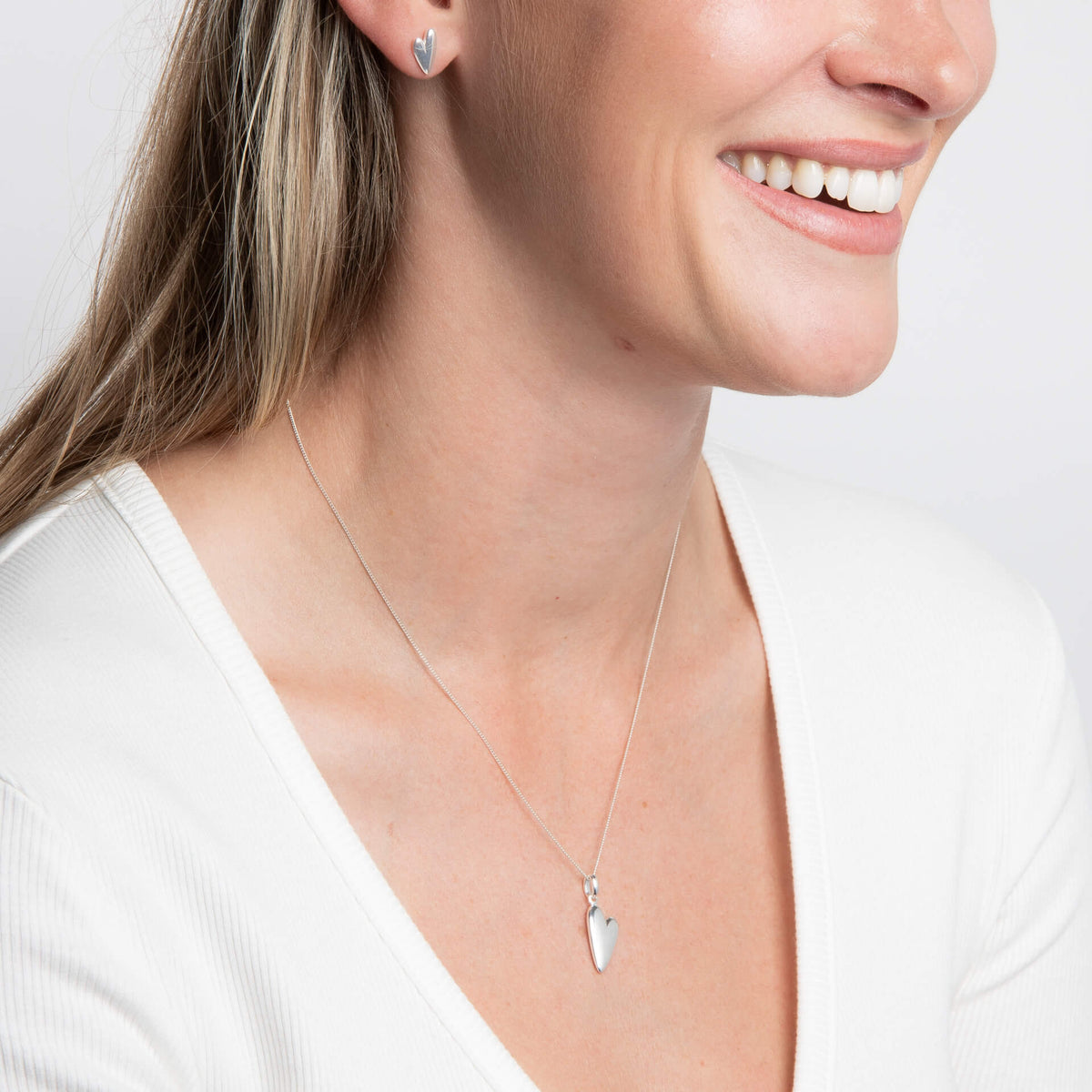 Organic Heart Stud Earrings