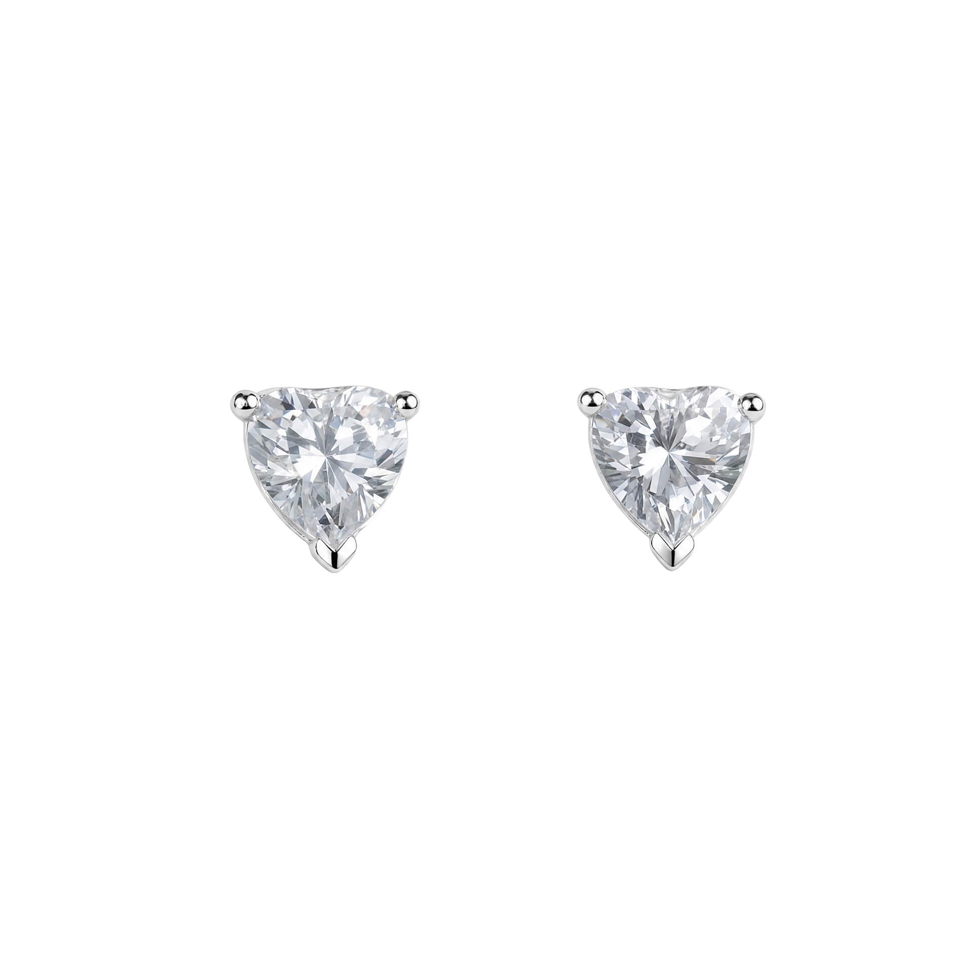 Three Prong Cubic Zirconia Stud Earrings