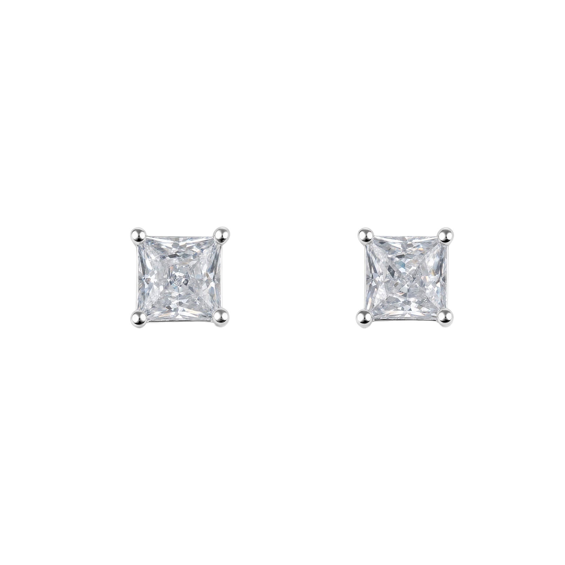 Square Cubic Zirconia Stud Earrings