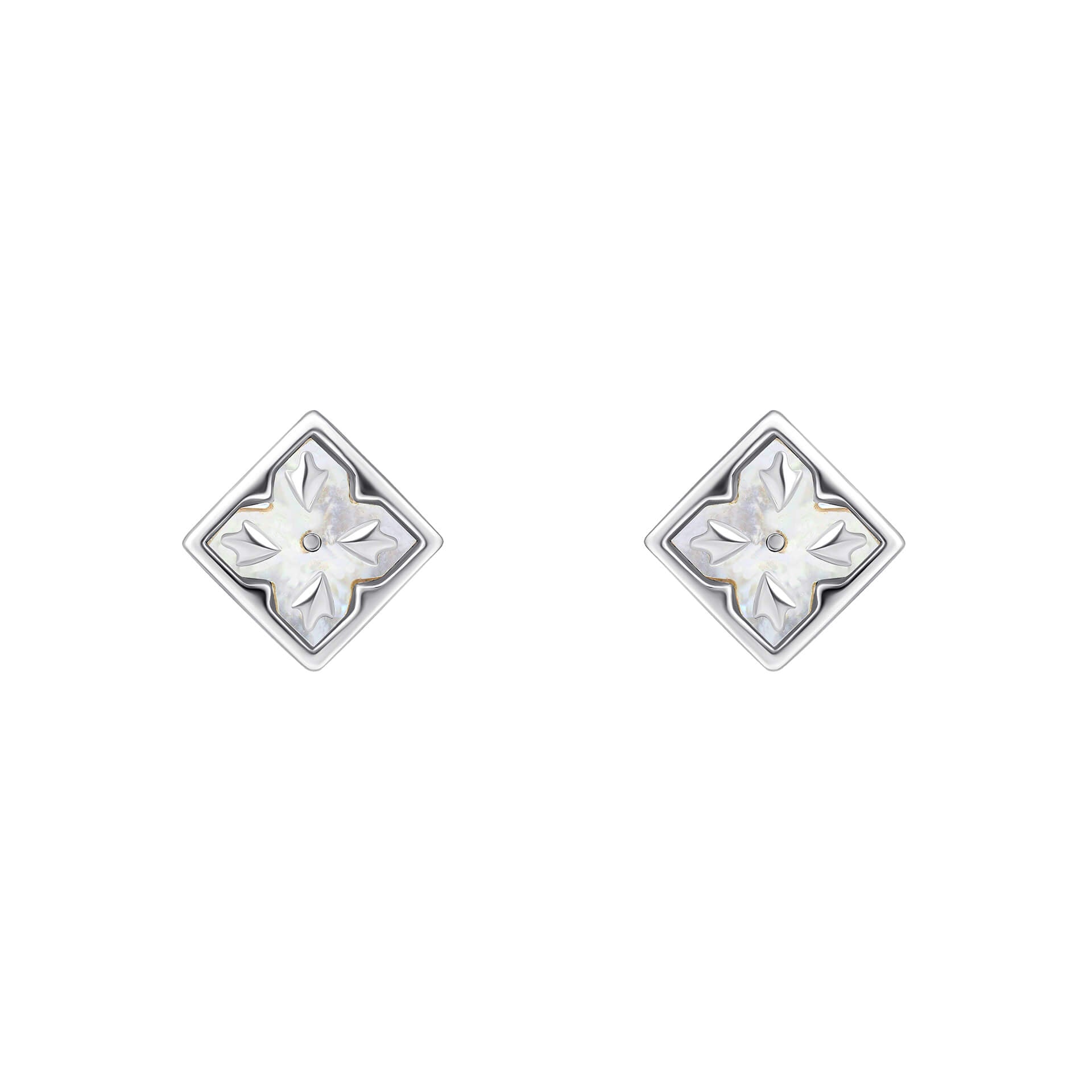 Mr Jones Mother of Pearl Inlay Stud Earrings