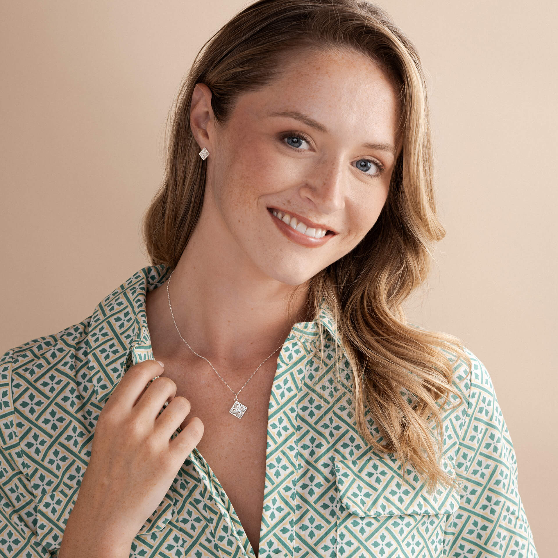 Mr Jones Mother of Pearl Inlay Stud Earrings