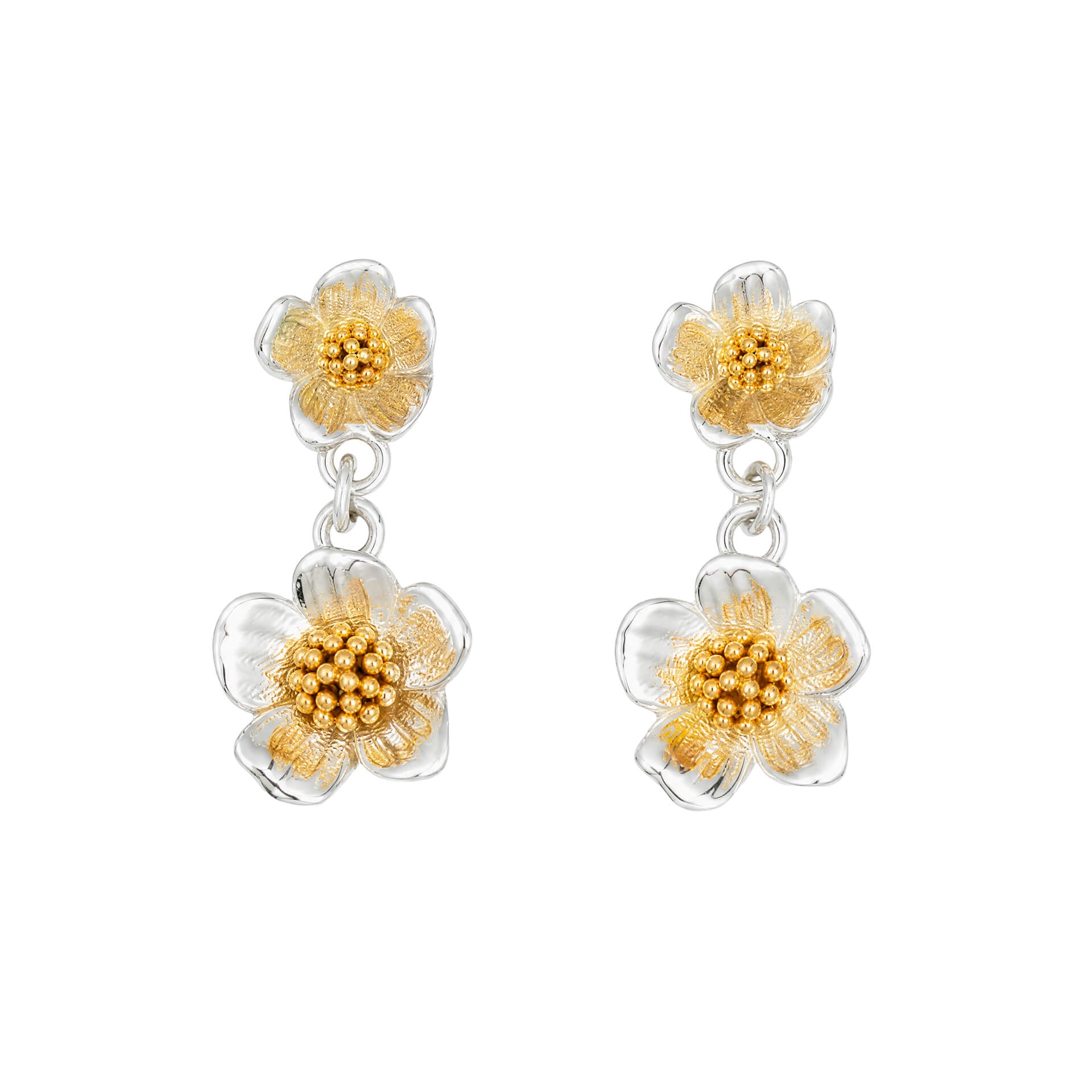 Mathilde Mural Two Tone Floral Drop Earrings
